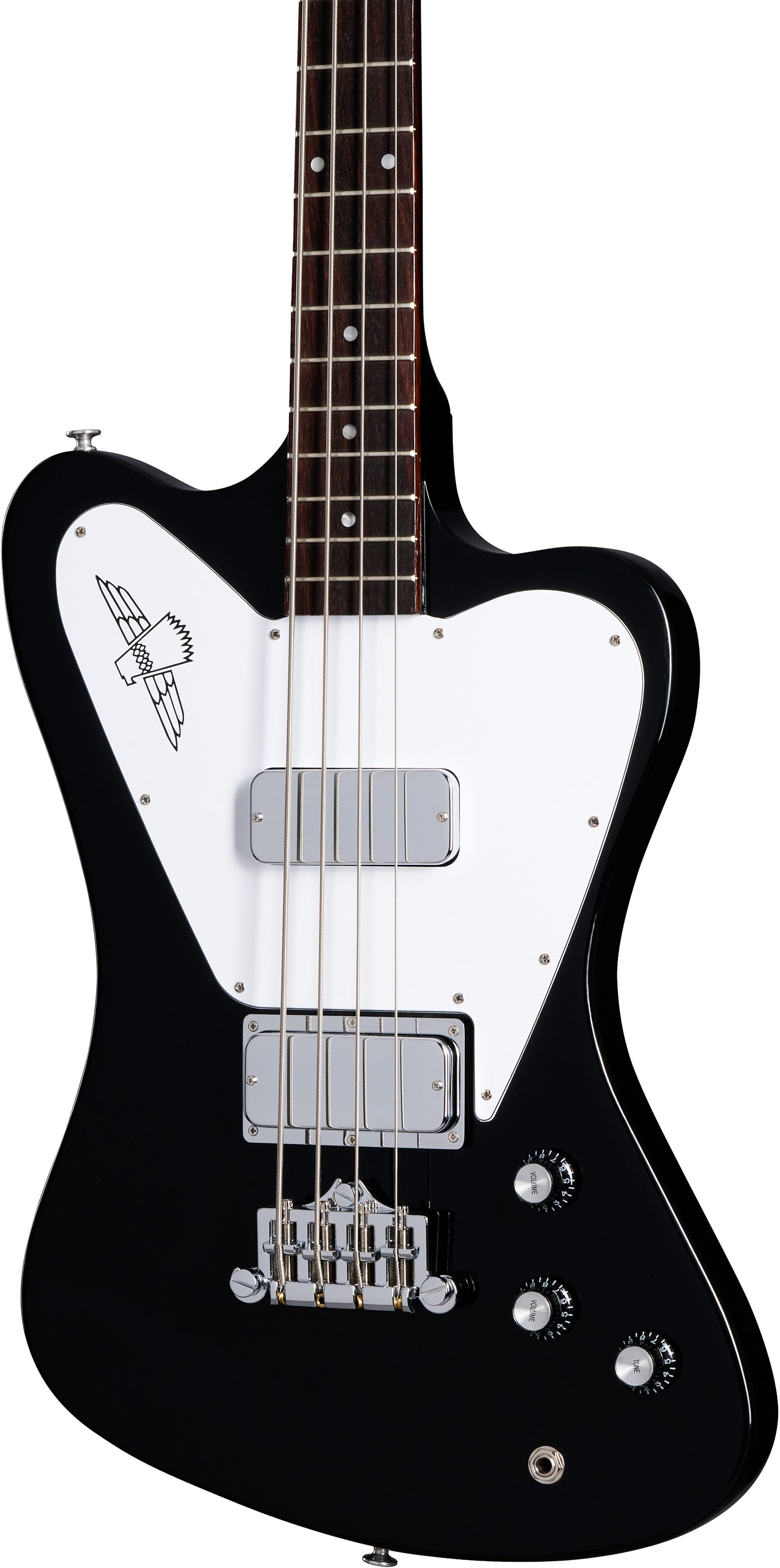Gibson Non-Reverse Thunderbird Electric Bass (with Case), Ebony, Action Position Front