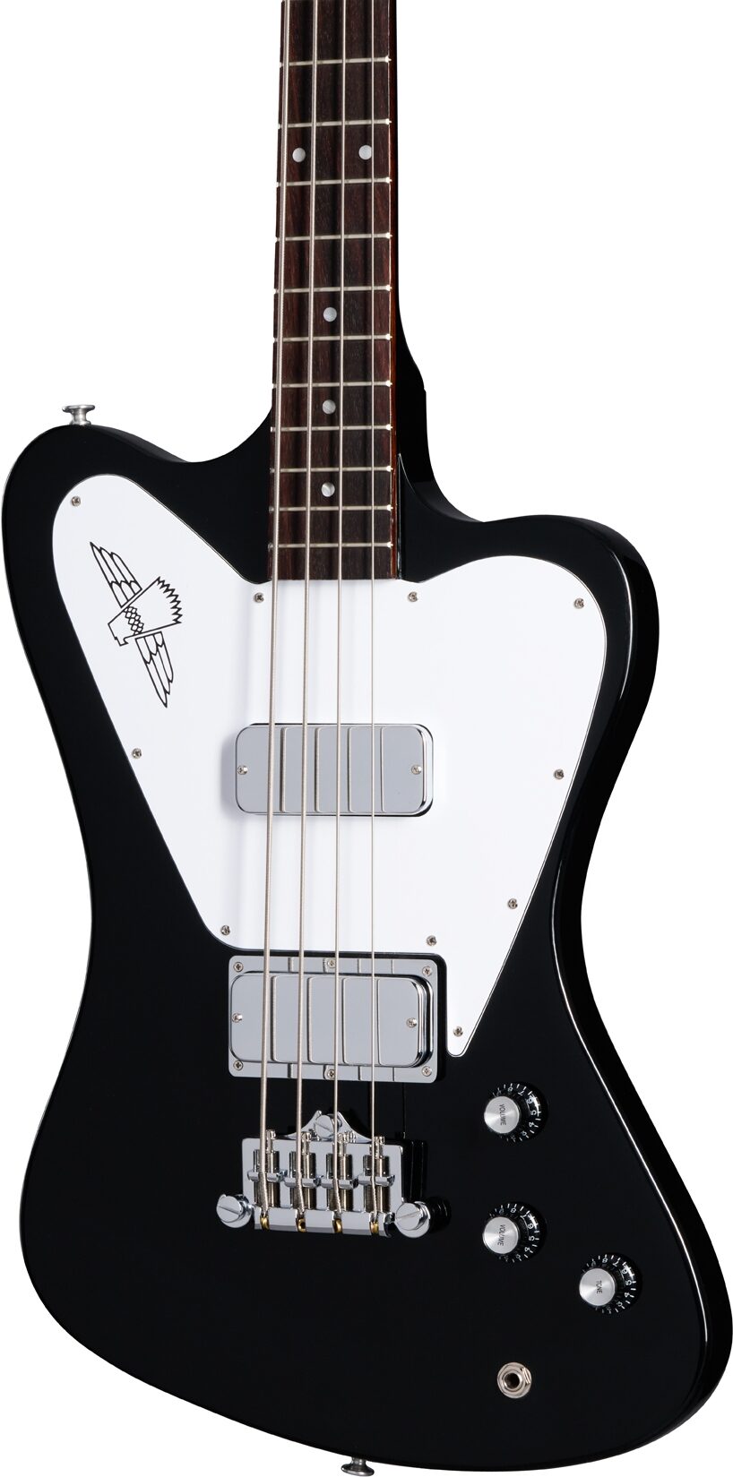 Gibson Non-Reverse Thunderbird Electric Bass (with Case), Ebony, Action Position Back