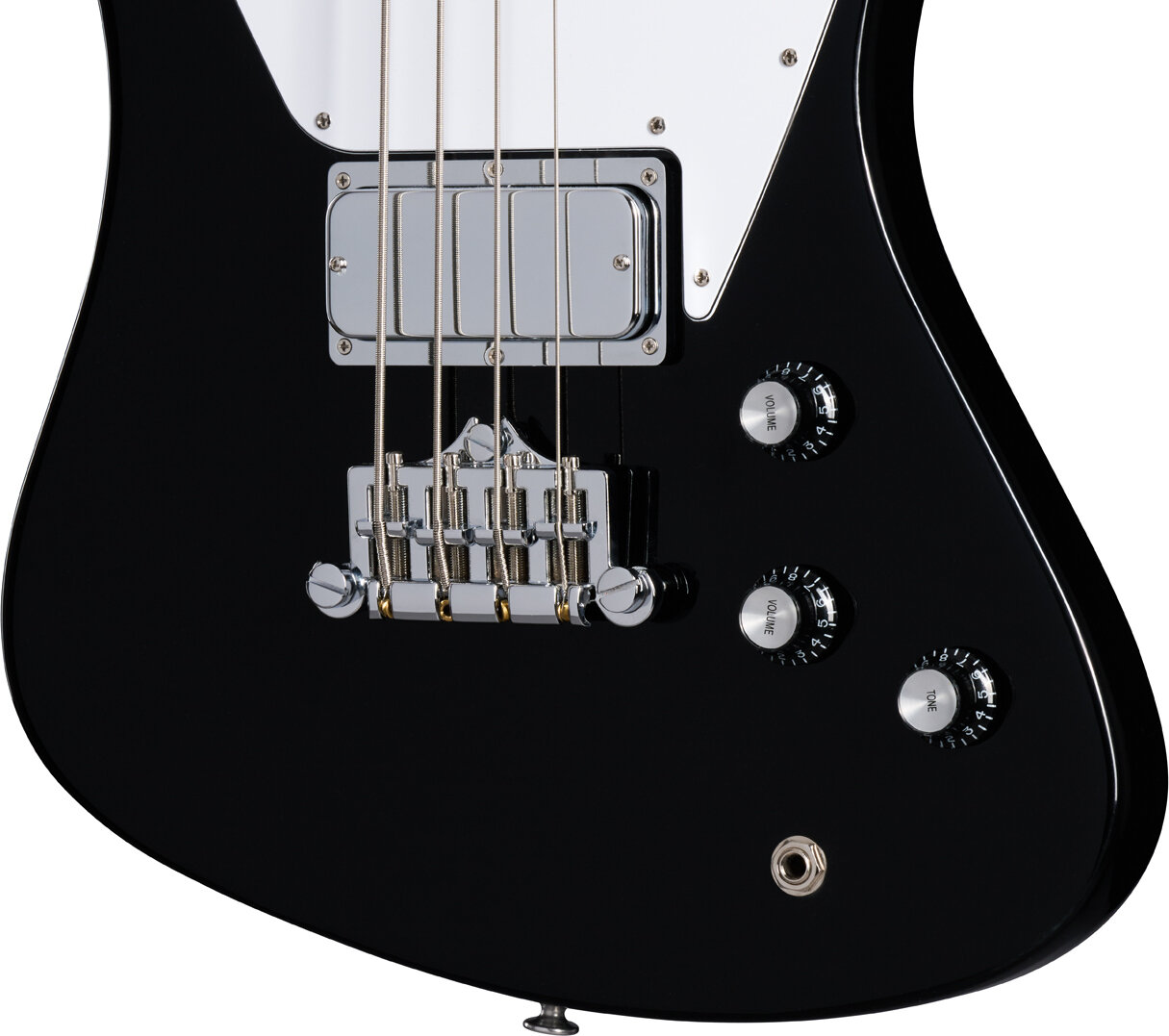 Gibson Non-Reverse Thunderbird Electric Bass (with Case), Ebony, Action Position Back