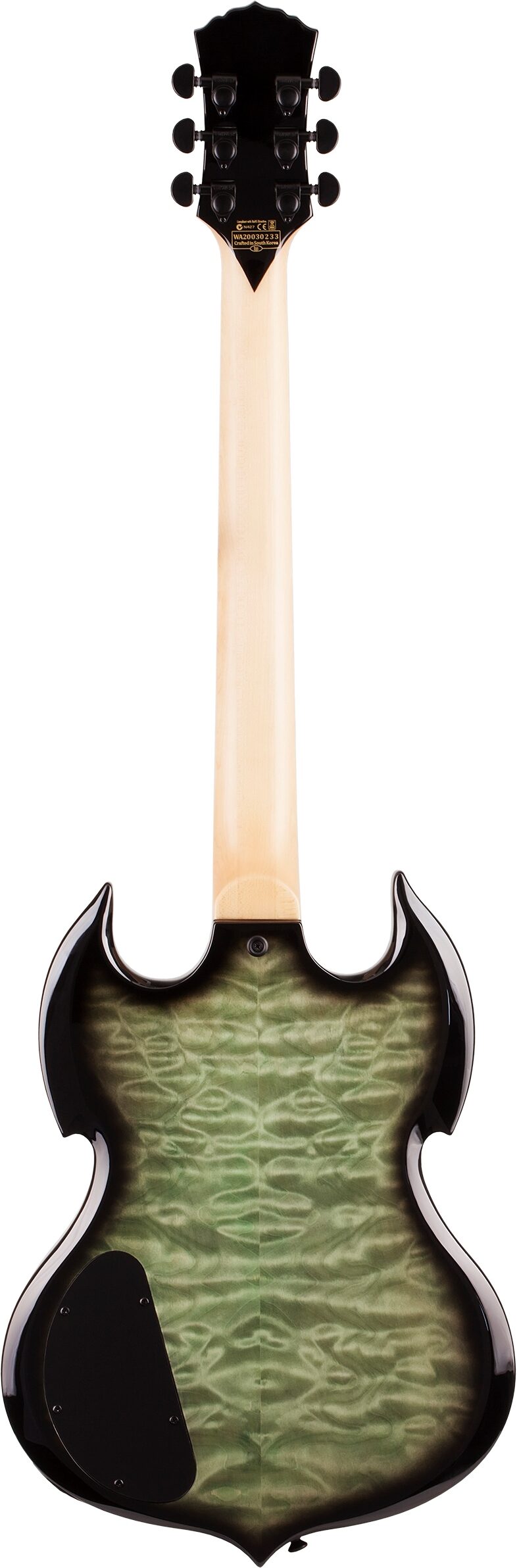 Wylde Audio Barbarian Nordic Ice Electric Guitar, Action Position Back