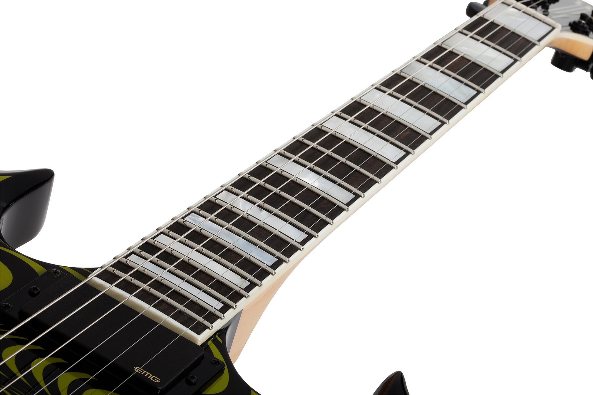 Wylde Audio Barbarian Rawtop Electric Guitar, Grimmest Green, Open Box (Very Good), Action Position Back