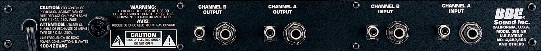 BBE 362NR Dual-Channel Sonic Maximizer with Noise Reduction, Rear