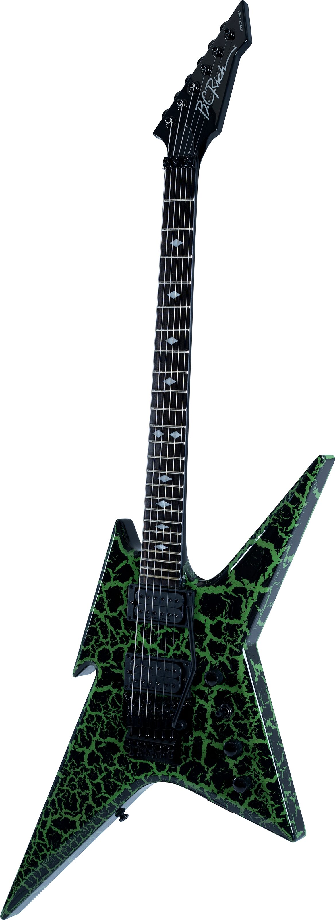 B.C. Rich Ironbird MK1 Legacy FR Electric Guitar, Green Crackle, Action Position Back