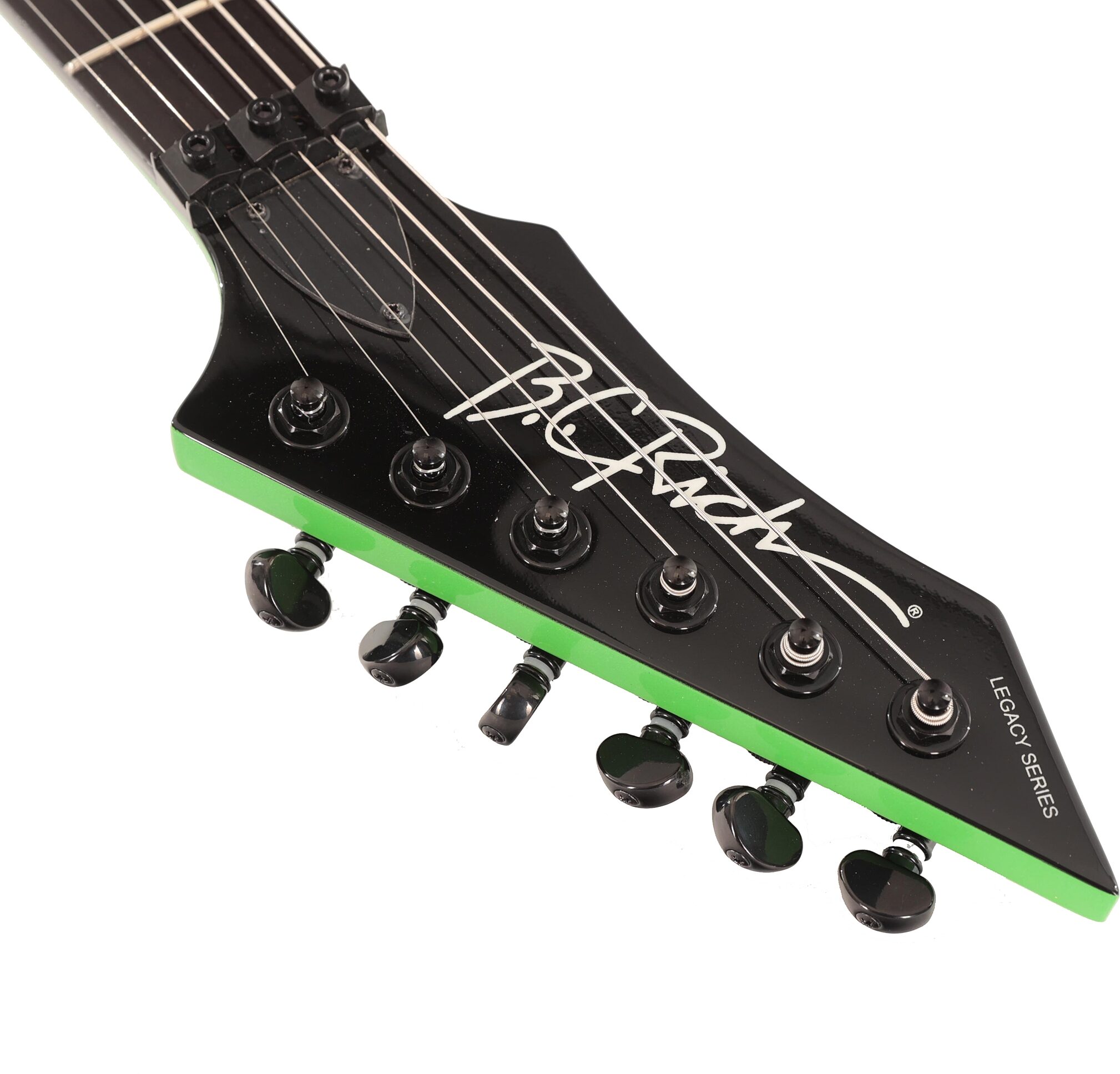 B.C. Rich Warlock Legacy Floyd Rose Electric Guitar, Green Pearl, Action Position Back