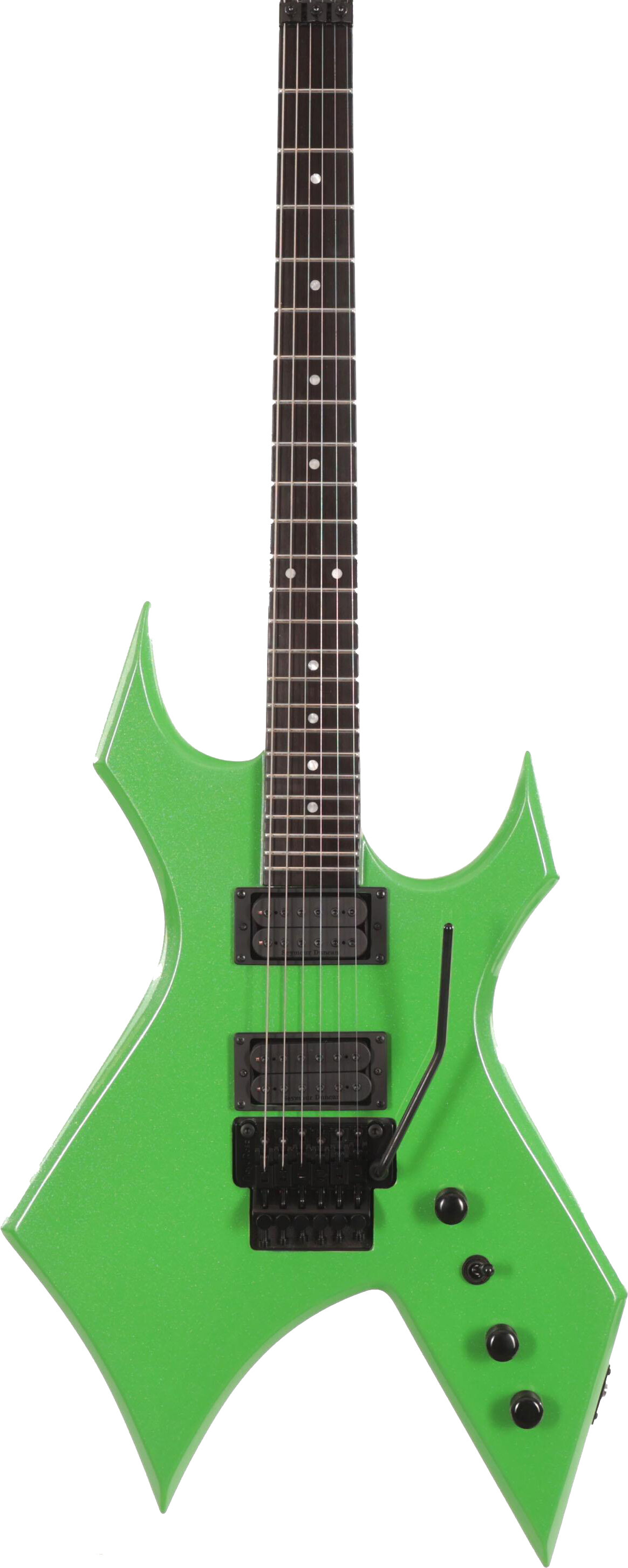 B.C. Rich Warlock Legacy Floyd Rose Electric Guitar, Green Pearl, Action Position Back