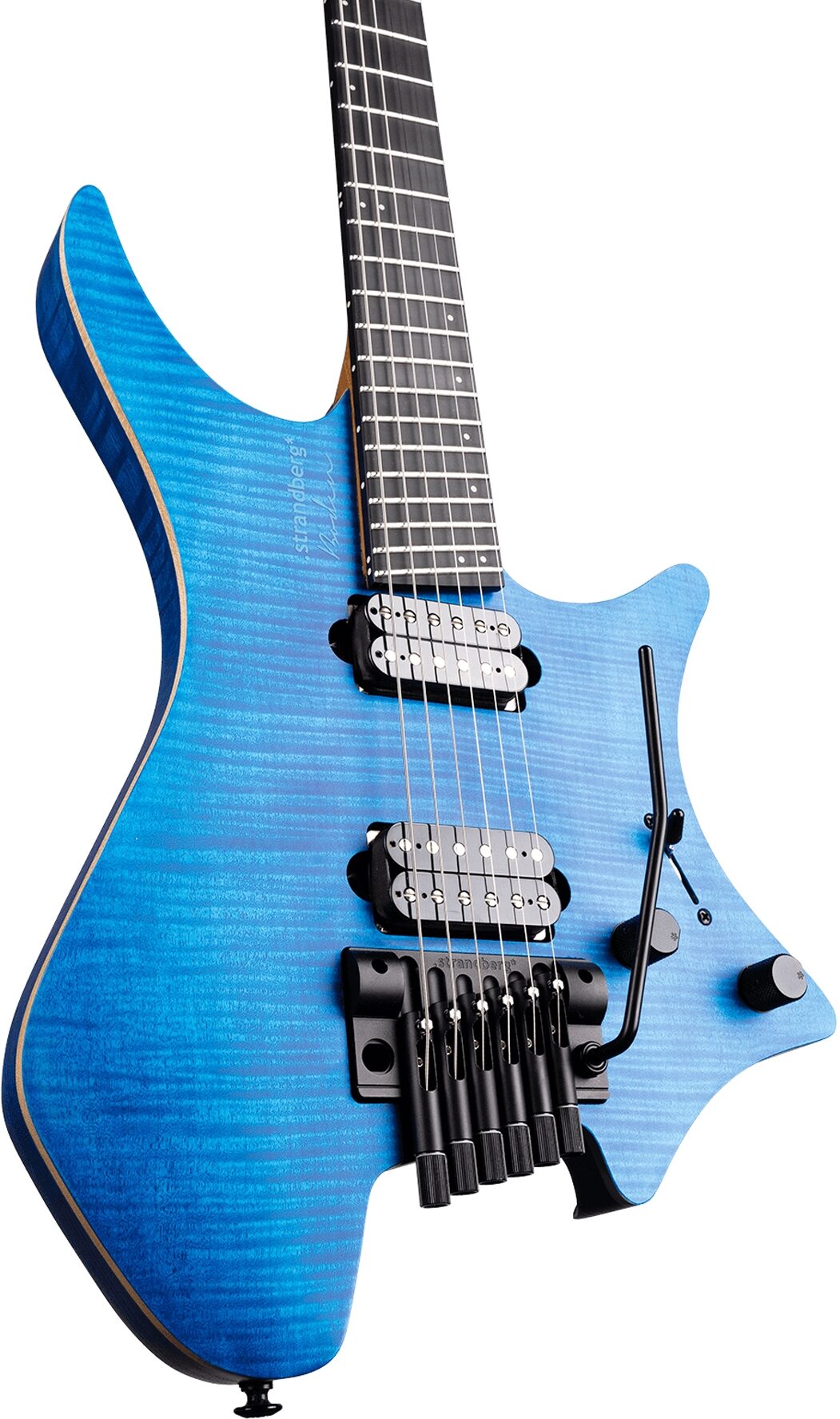 Strandberg Boden Prog NX 6 Electric Guitar (with Gig Bag), Deep Blue, Action Position Back