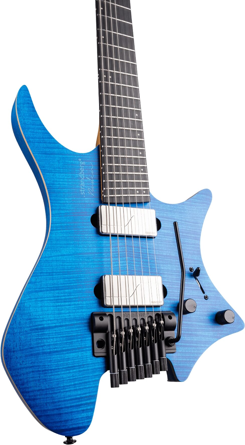 Strandberg Boden Prog NX 7 Electric Guitar, 7-String (with Gig Bag), Deep Blue, Action Position Back