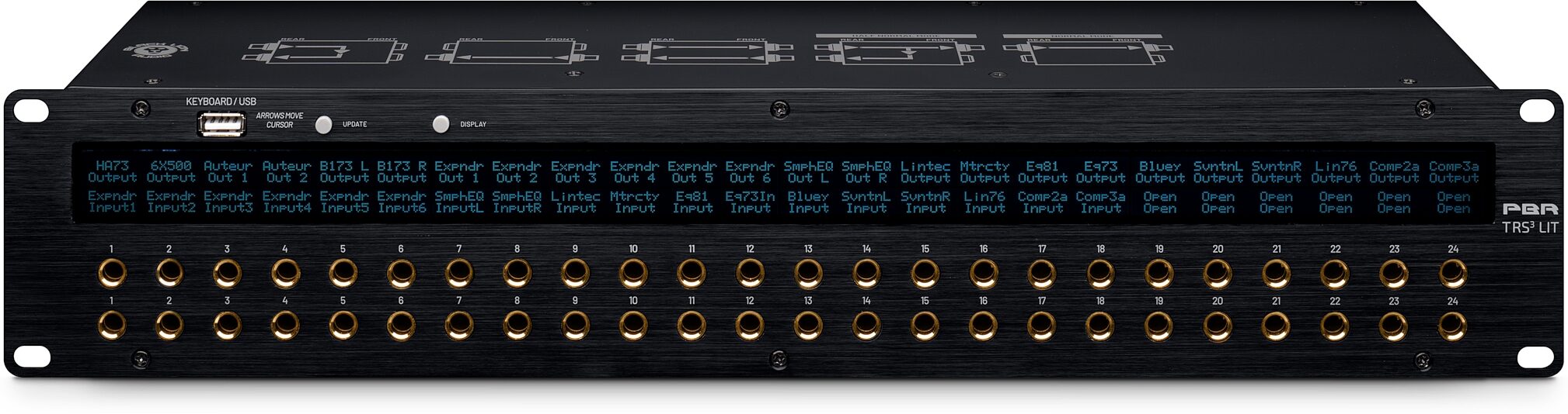 Black Lion Audio PBR TRS3-LIT 48-Point LED Patchbay, New, Action Position Back