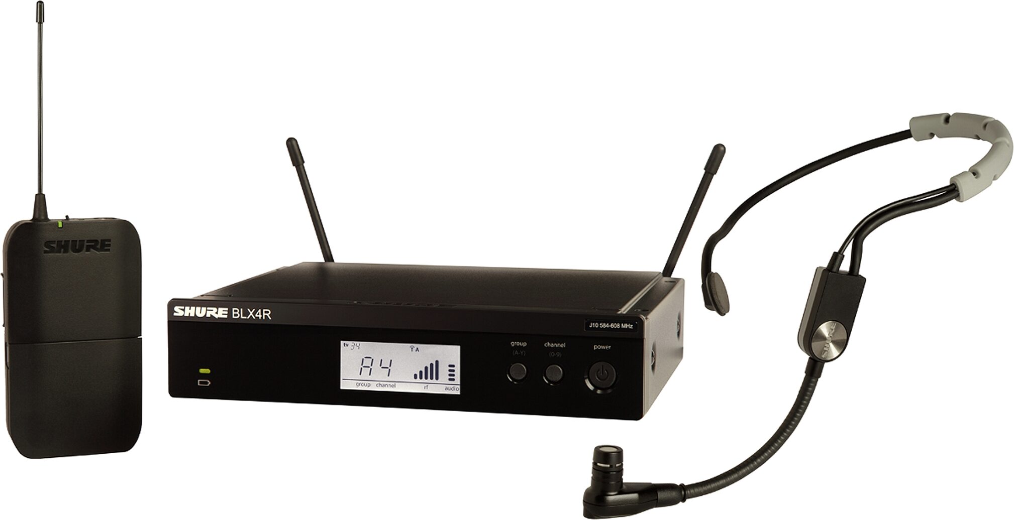 Shure BLX14R/SM35 Wireless Headset Microphone System, Band H11 (572-596 MHz), Open Box (Very Good), Action Position Back