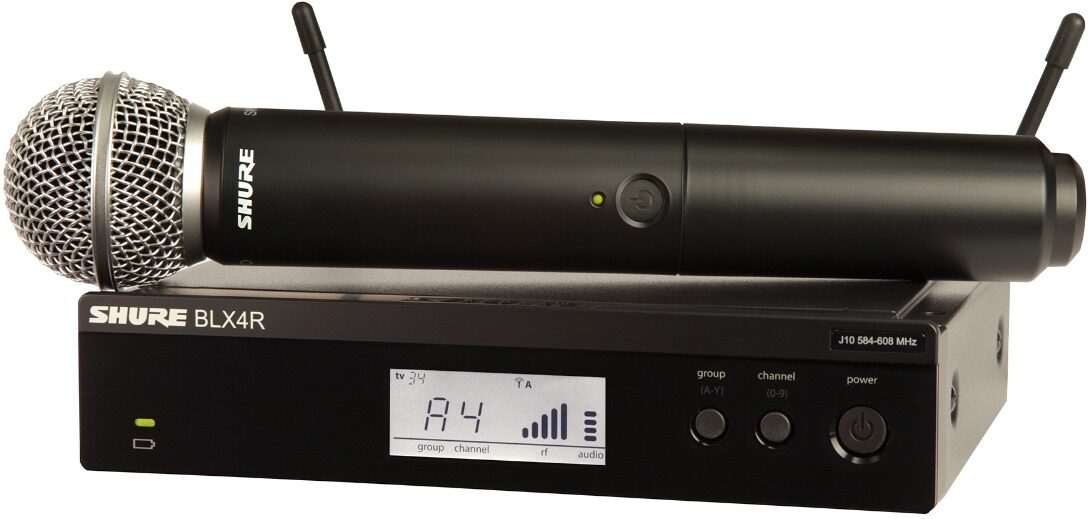 Shure BLX24R/SM58 Handheld Wireless SM58 Microphone System, Band J11 (596-616 MHz), Main