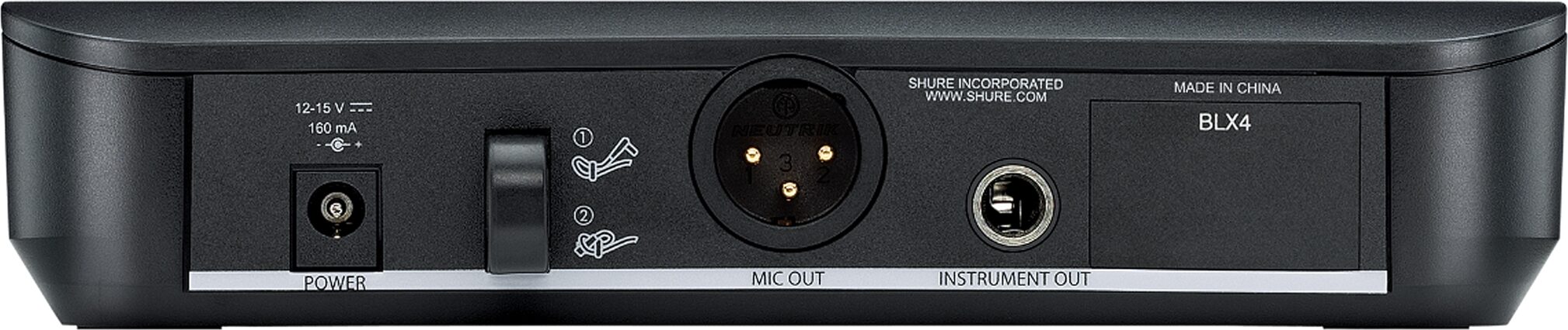 Shure BLX14 Wireless Guitar System, Band H9 (512-542 MHz), Receiver