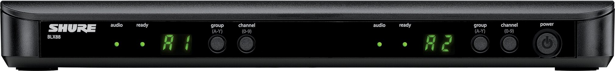 Shure BLX88 Dual Wireless Receiver for BLX Wireless System, Band H10, Open Box (Like New), Action Position Back