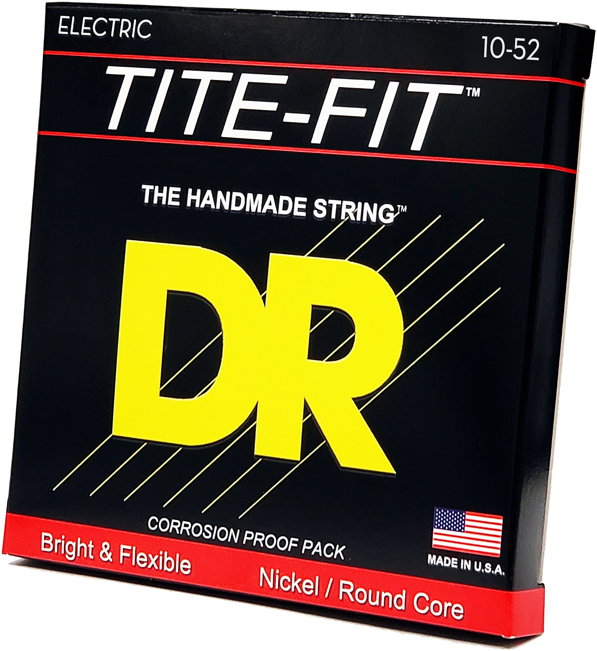 DR Strings Tite-Fit Electric Guitar Strings, BT-10, Angled Front