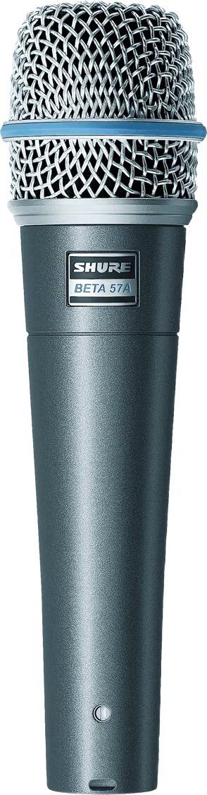 Shure Beta 57A Supercardioid Dynamic Microphone, Bundle with Round Base Mic Stand, Main