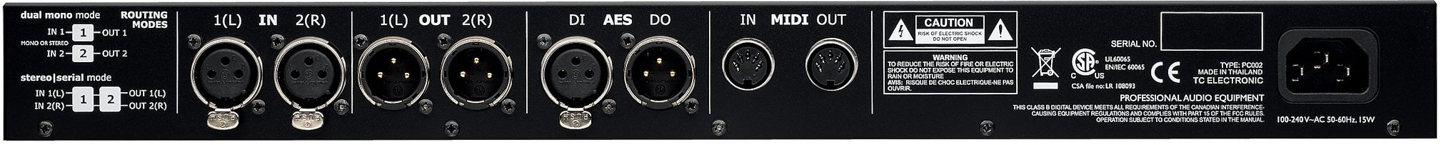 TC Electronic C400XL Dual Gate Compressor, Rear