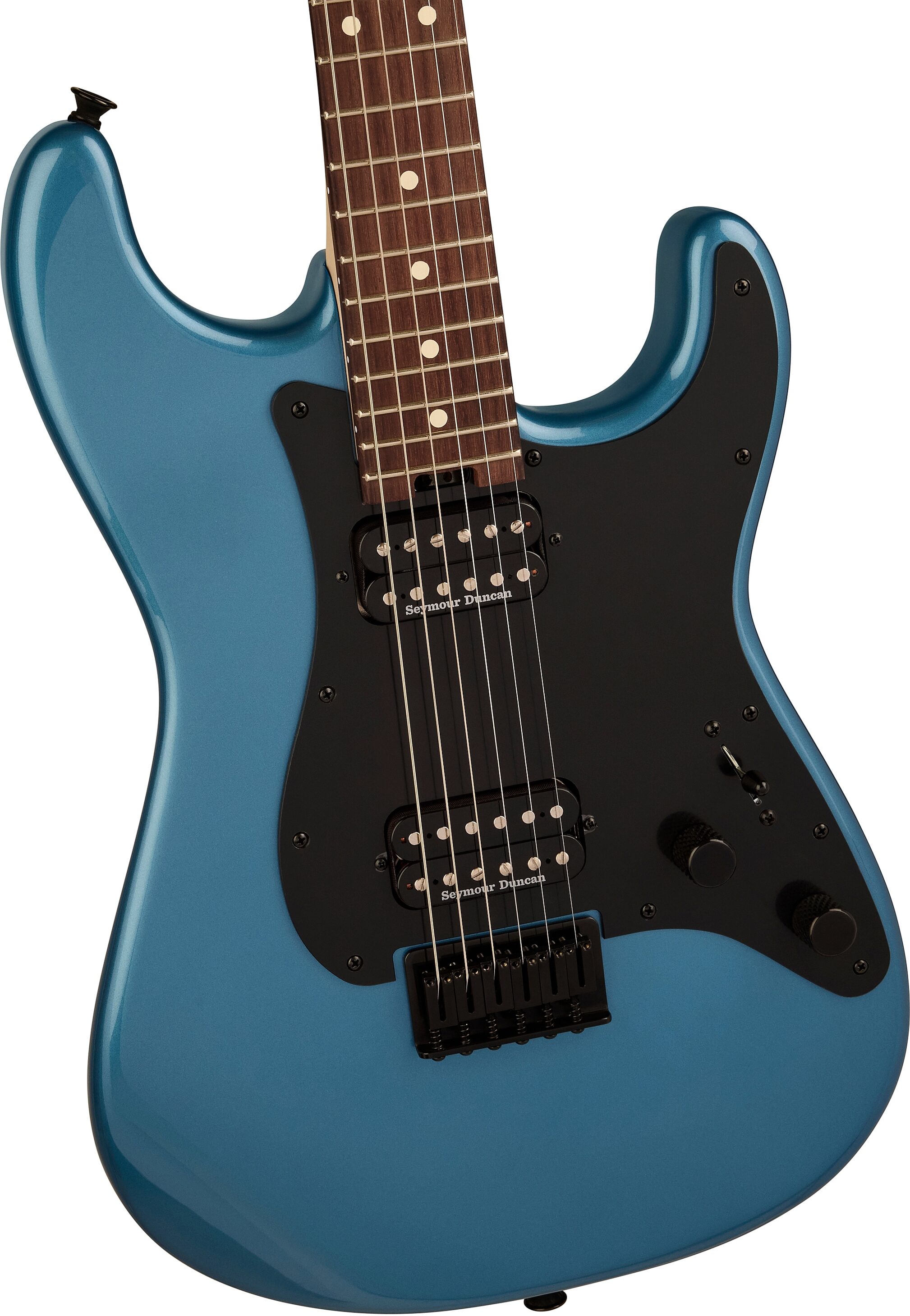 Charvel Pro-Mod So-Cal 1 HH HT Electric Guitar, with Rosewood Fingerboard, Pelham Blue, Action Position Back