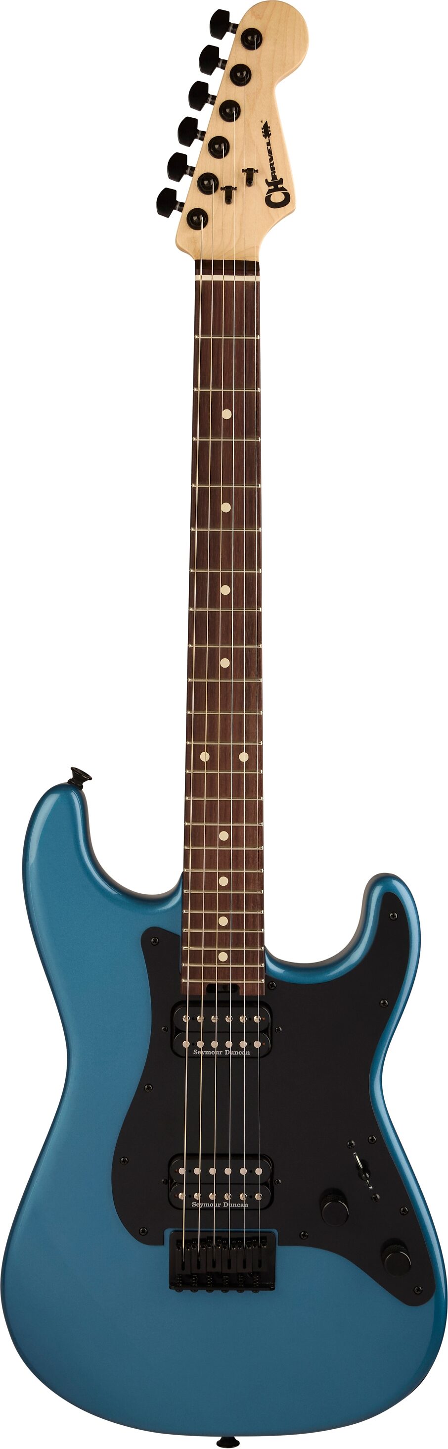 Charvel Pro-Mod So-Cal 1 HH HT Electric Guitar, with Rosewood Fingerboard, Pelham Blue, Action Position Back