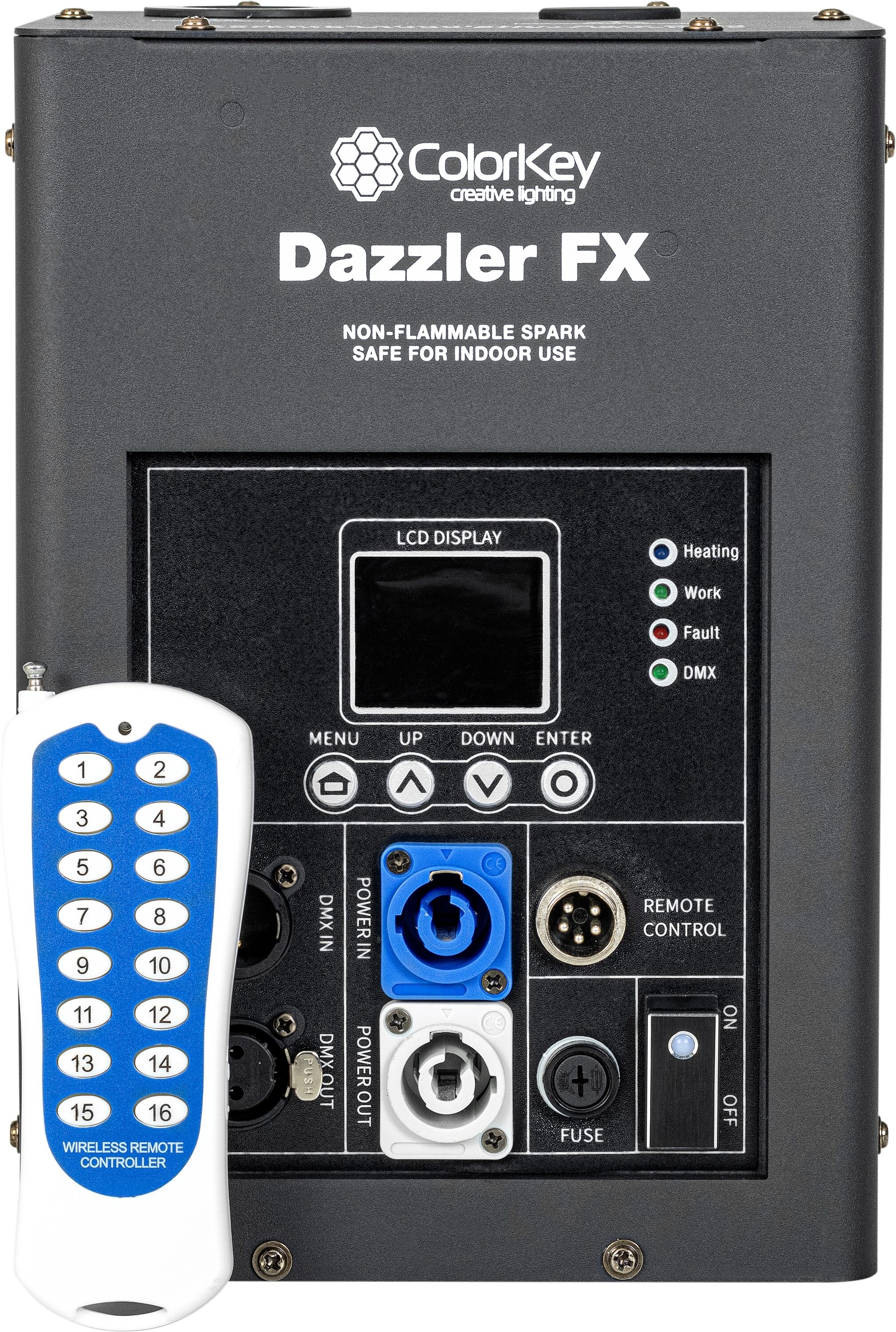 ColorKey Dazzler FX Cold Spark Machine, Action Position Front