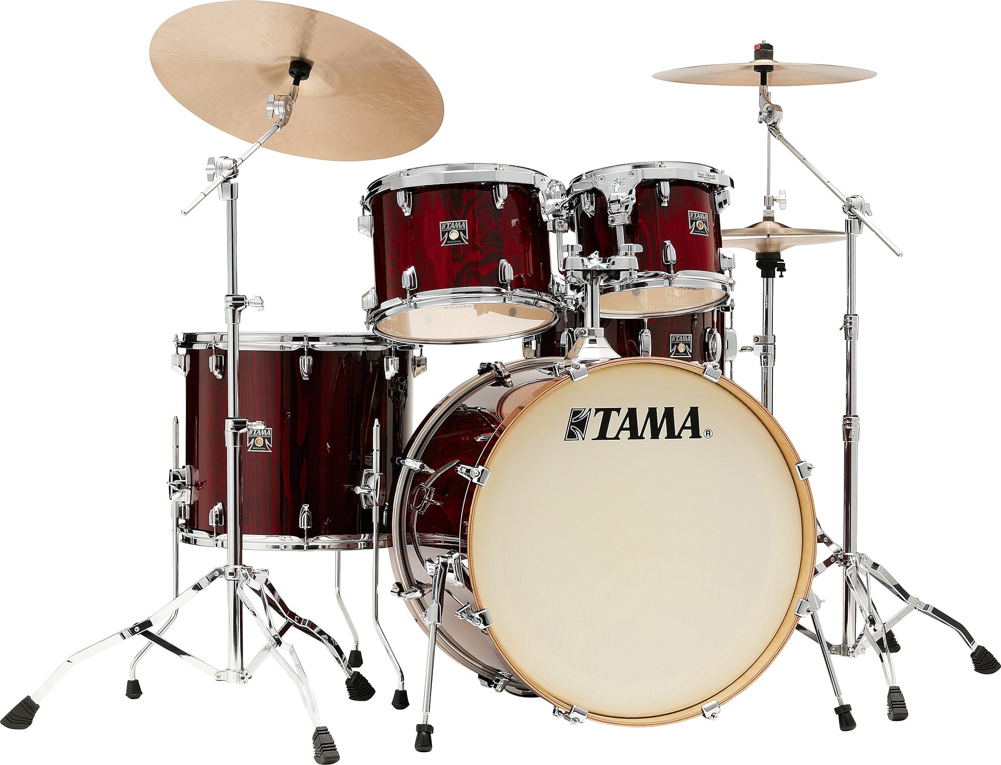 Tama CL52KSP Superstar Classic Drum Shell Kit, 5-Piece, Gloss Garnet Lacebark Pine, PGGP, Action Position Back