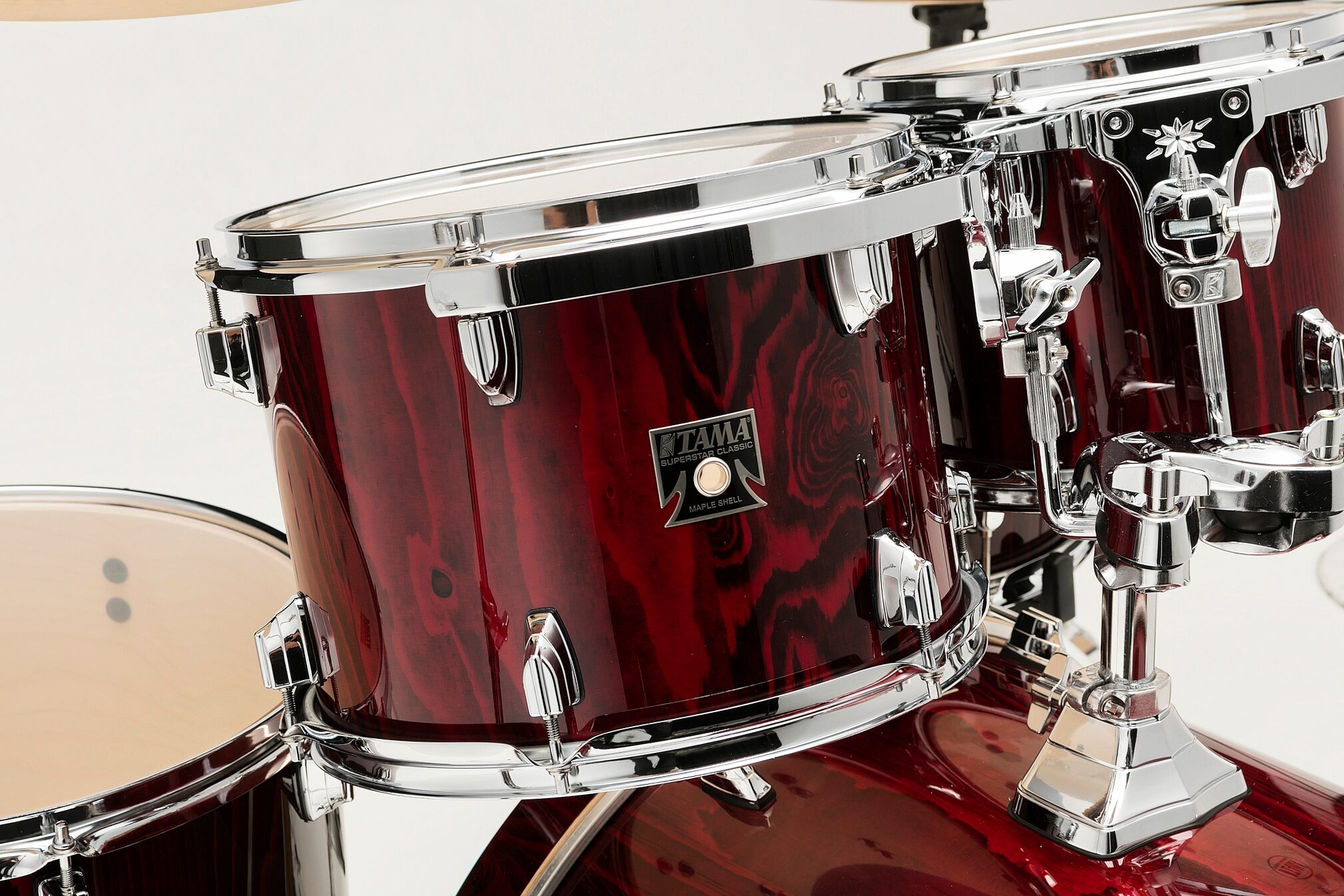 Tama CL52KSP Superstar Classic Drum Shell Kit, 5-Piece, Gloss Garnet Lacebark Pine, PGGP, Action Position Back