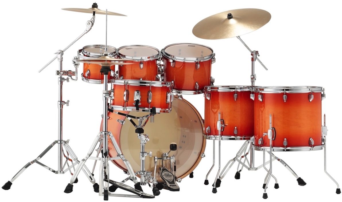 Tama CL72S Superstar Classic Drum Shell Kit, 7-Piece, Tangerine Lacquer Burst, Alt