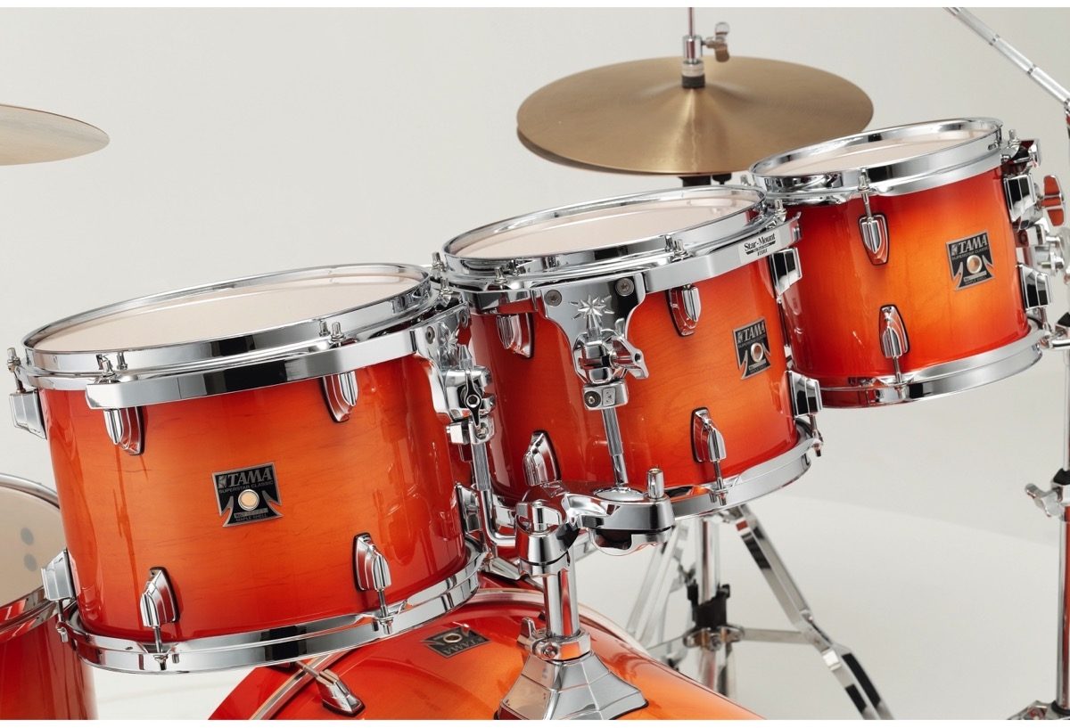 Tama CL72S Superstar Classic Drum Shell Kit, 7-Piece, Tangerine Lacquer Burst, Alt