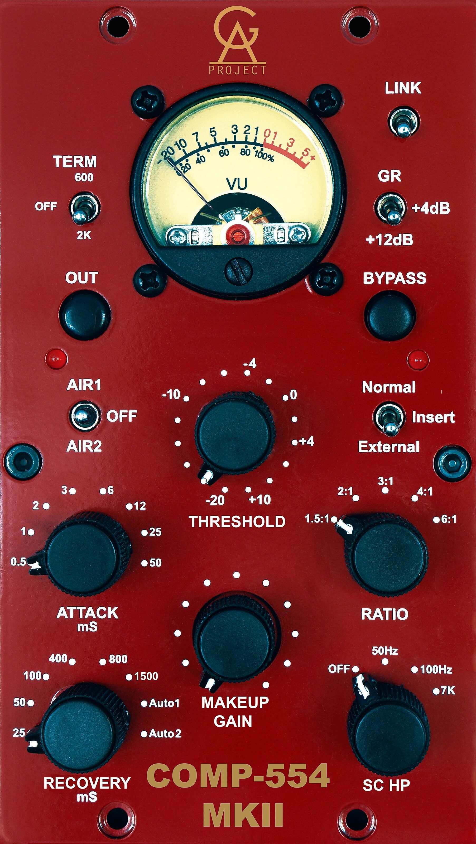 Golden Age Project COMP-554 MK2 500 Series Compressor, Action Position Front