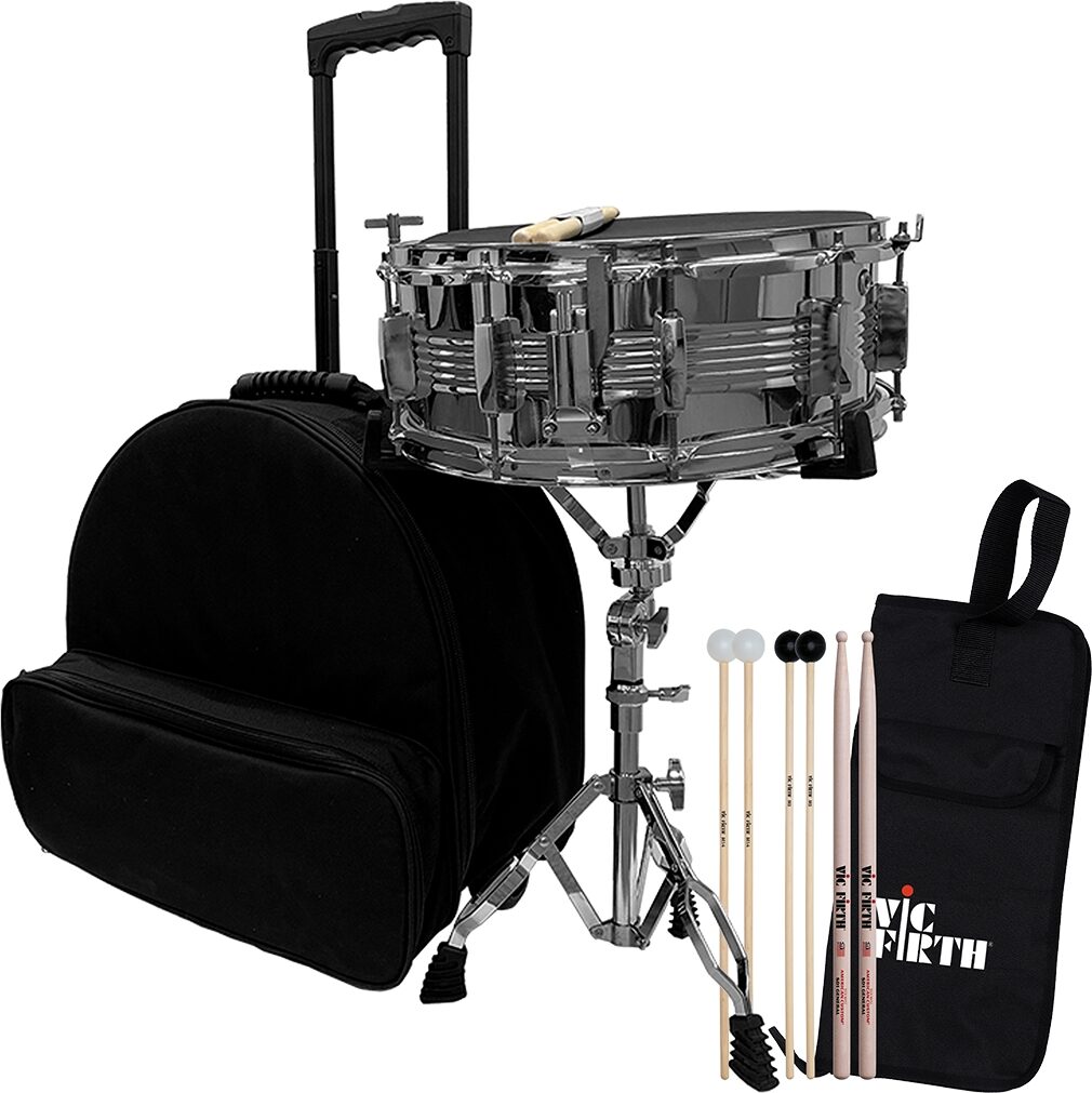 Cardinal Percussion Rolling Student Snare Kit, pack