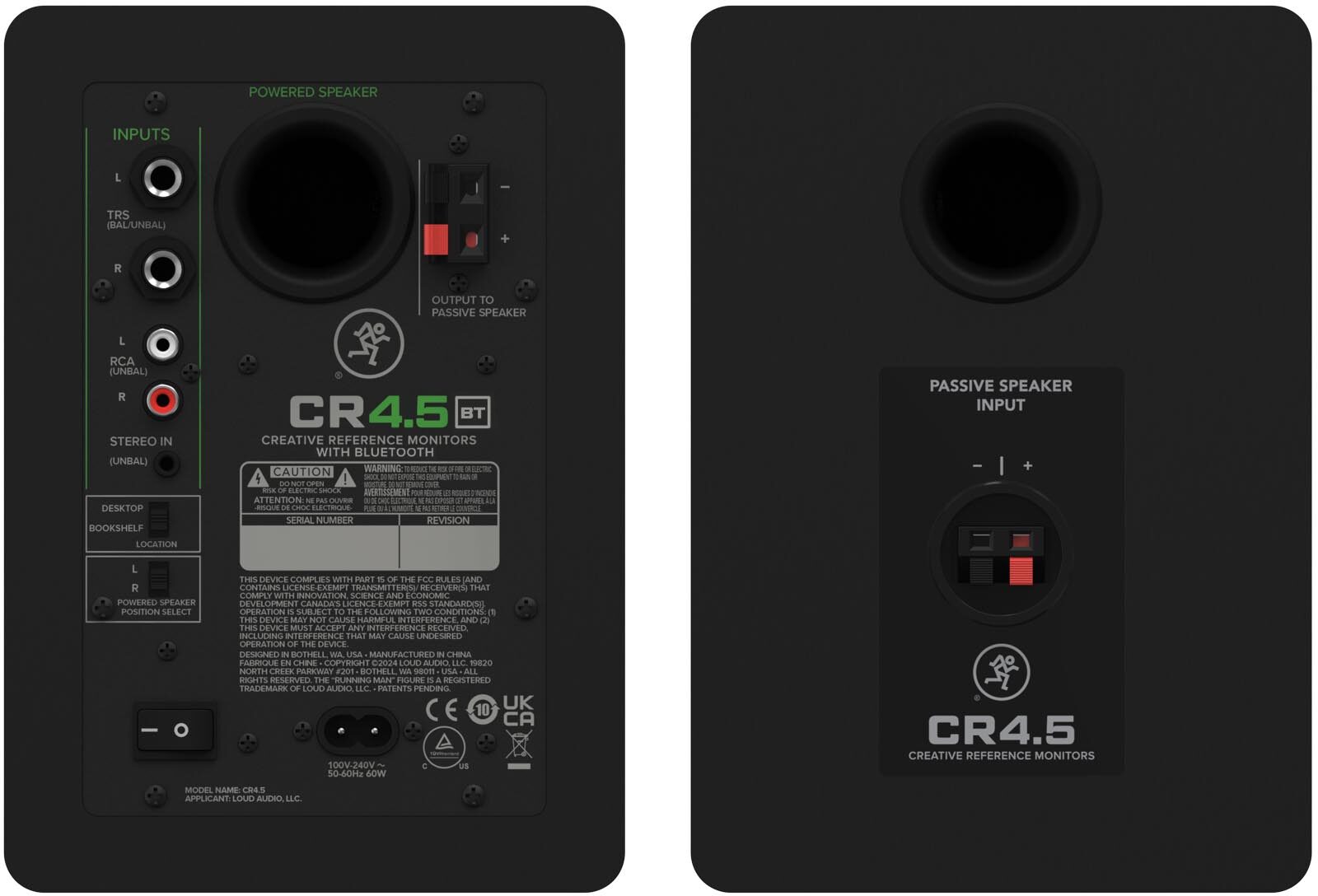 Mackie CR4.5BT Powered Studio Monitors, Pair, Action Position Back