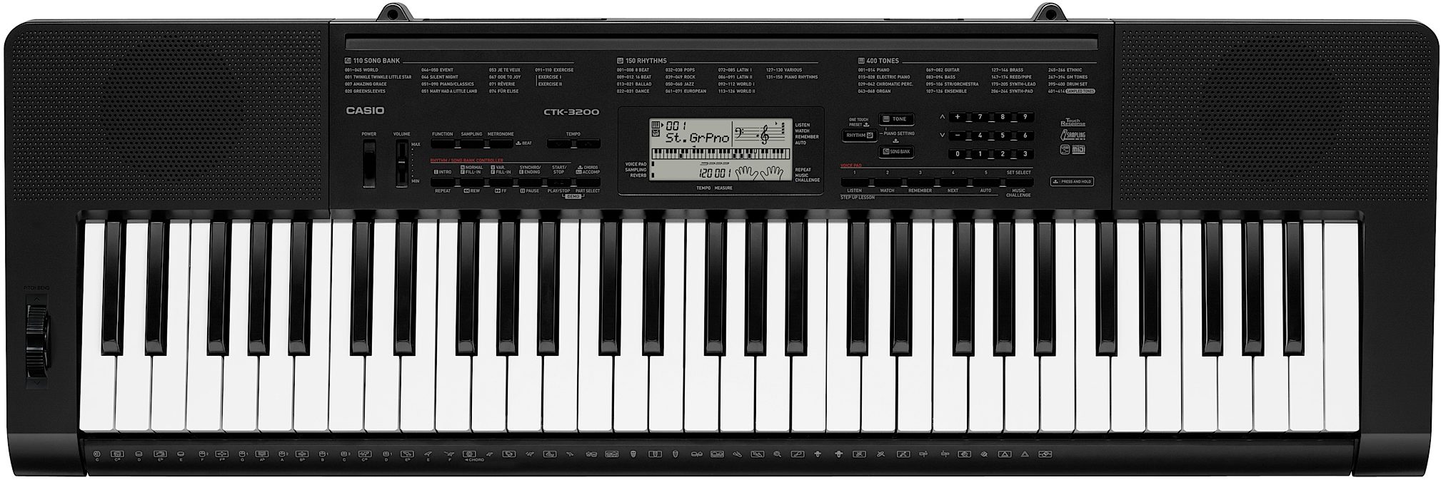 følsomhed Fearless voksen Casio CTK-3200 Portable Electronic Keyboard, 61-Key | zZounds
