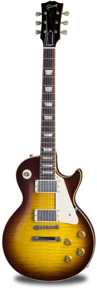 Gibson Custom Shop Chambered 1958 Les Paul VOS Reissue Electric Guitar (With Case), Faded Tobacco