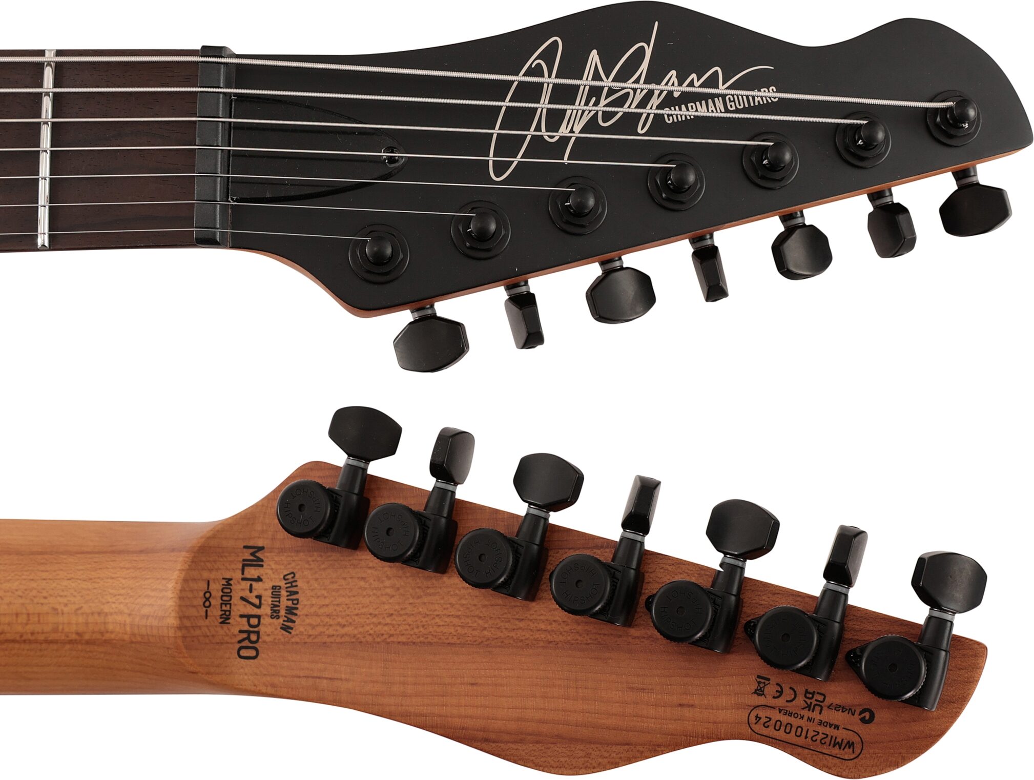 Chapman ML1-7 Pro Modern Electric Guitar, 7-String, Action Position Back