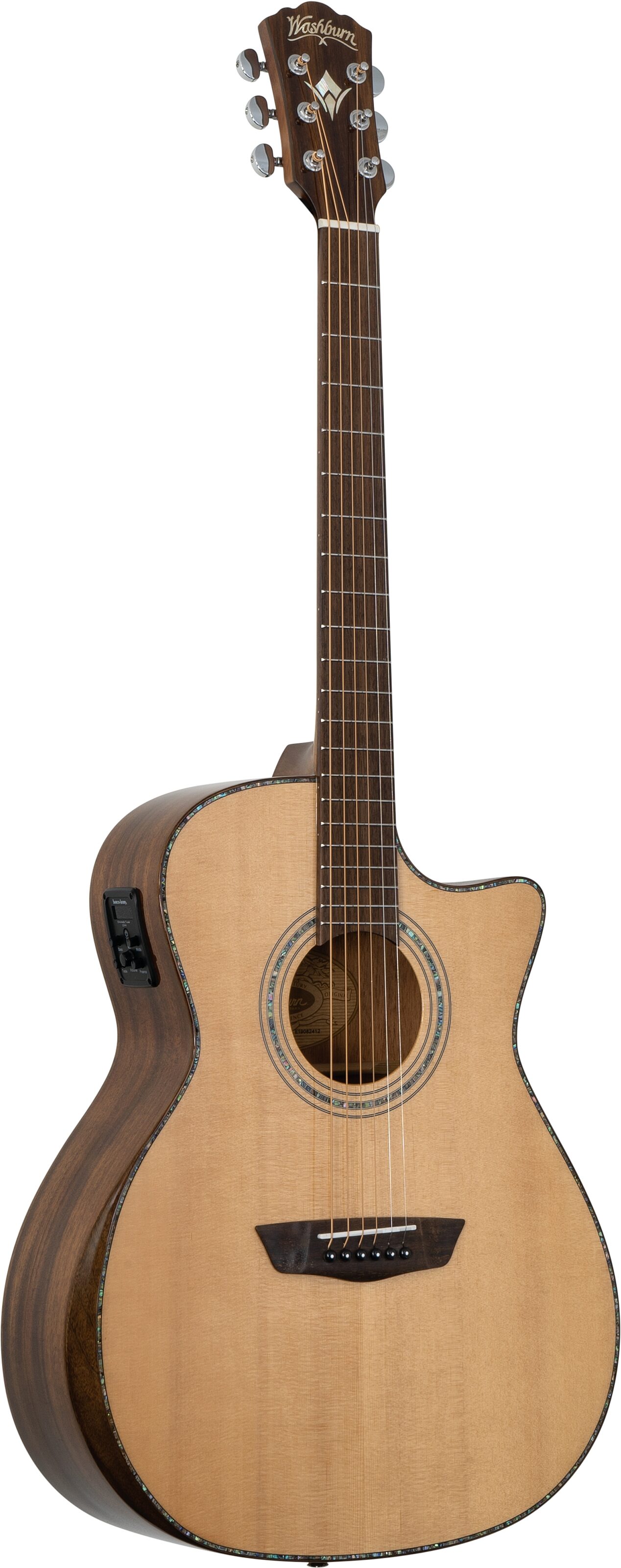 Washburn G105SCE Comfort Series Grand Auditorium Acoustic-Electric Guitar, Action Position Back