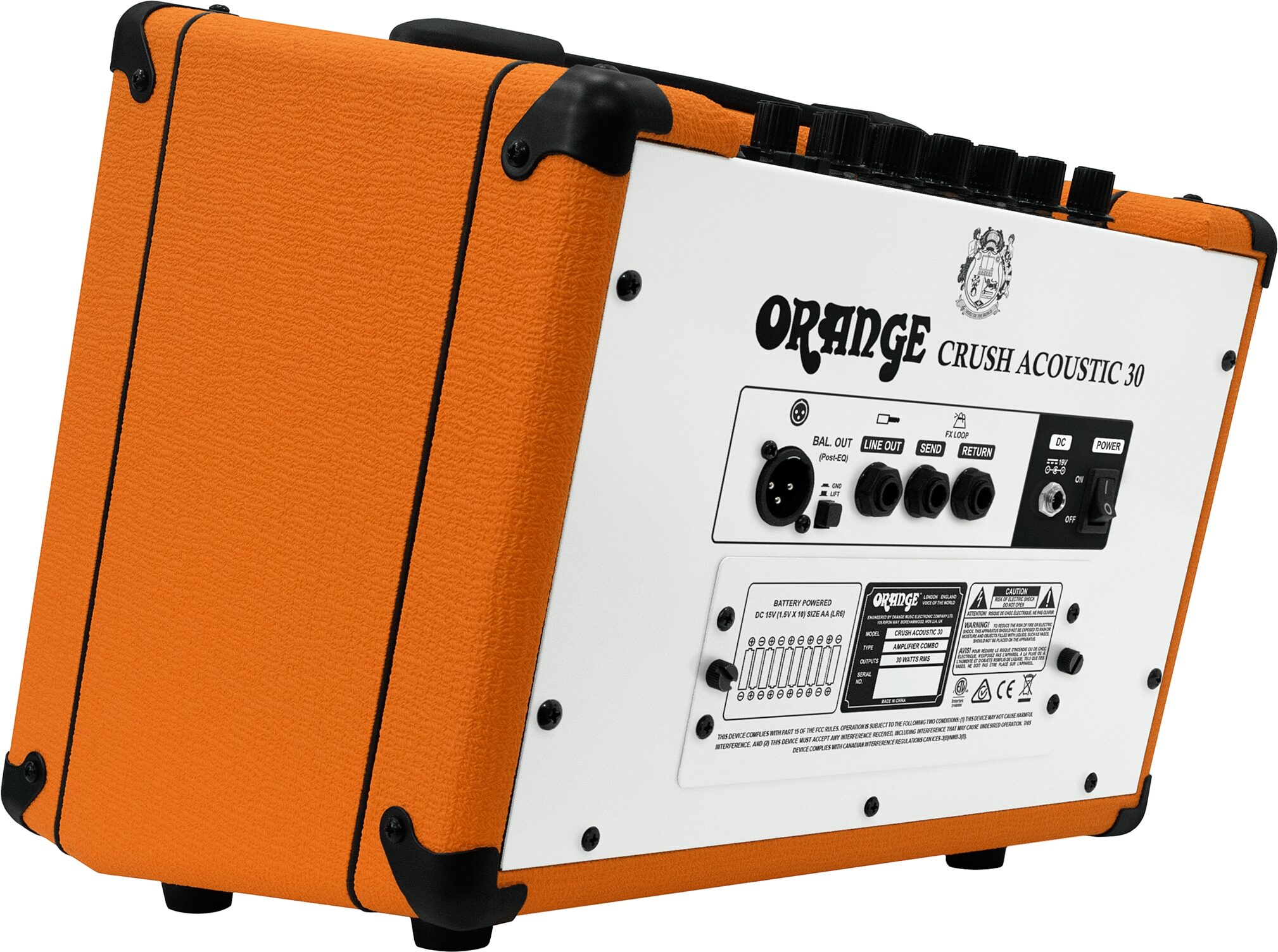 Orange Crush Acoustic 30 Guitar Combo Amplifier (30 Watts, 1x8"), Orange, Open Box (Very Good), Action Position Back