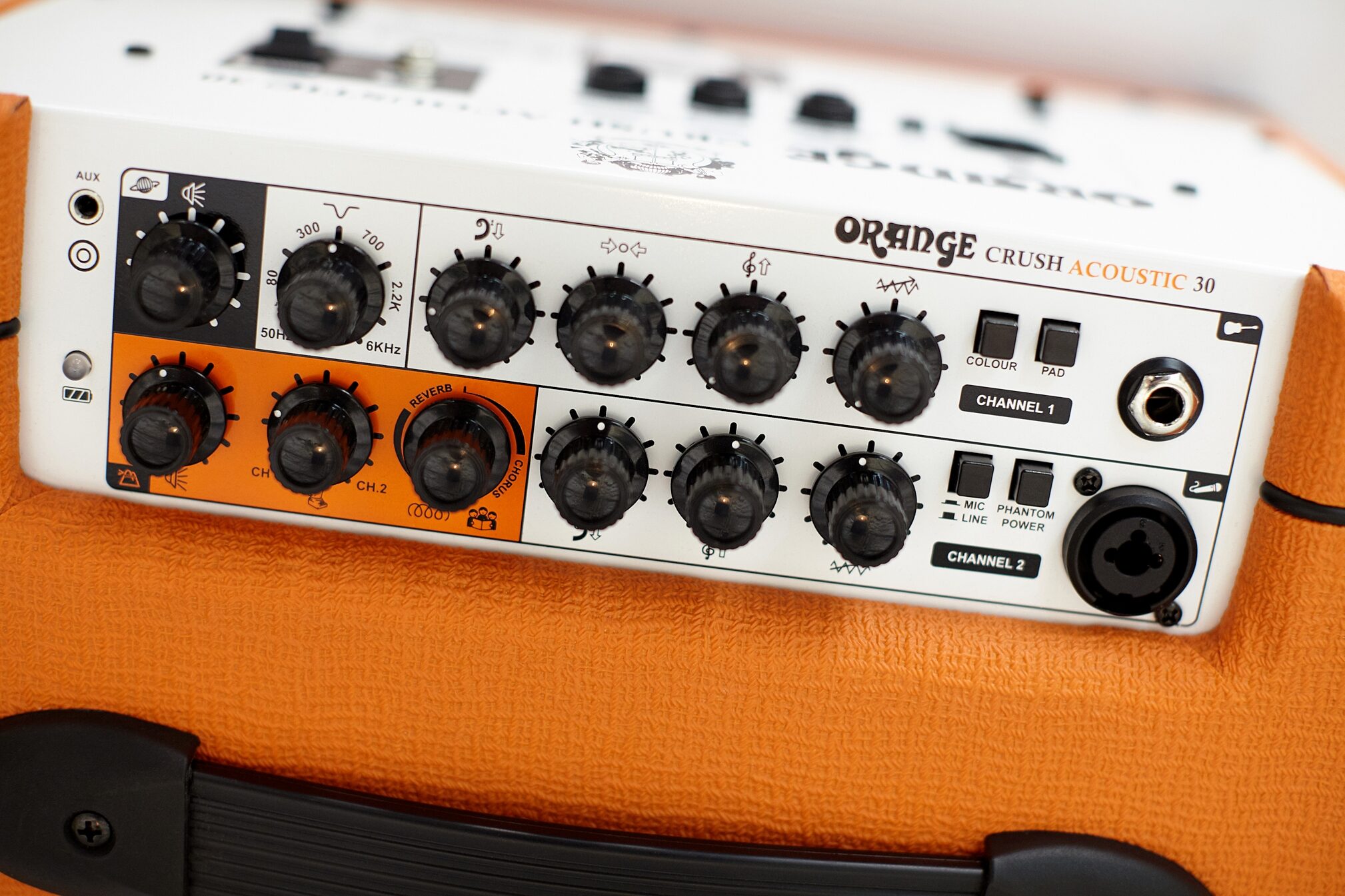 Orange Crush Acoustic 30 Guitar Combo Amplifier (30 Watts, 1x8"), Orange, Open Box (Very Good), Action Position Back