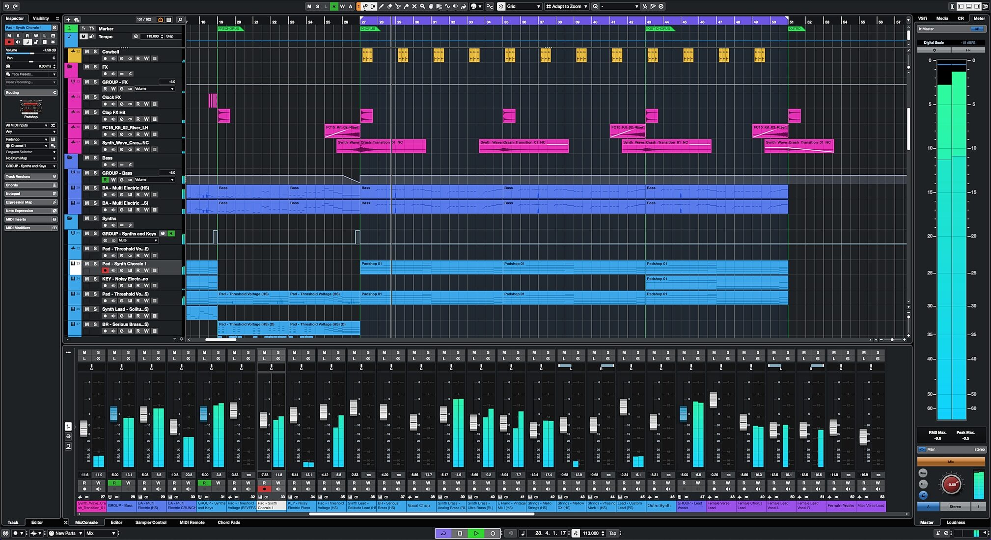 Steinberg Cubase Artist 13 Production Software, Action Position Back