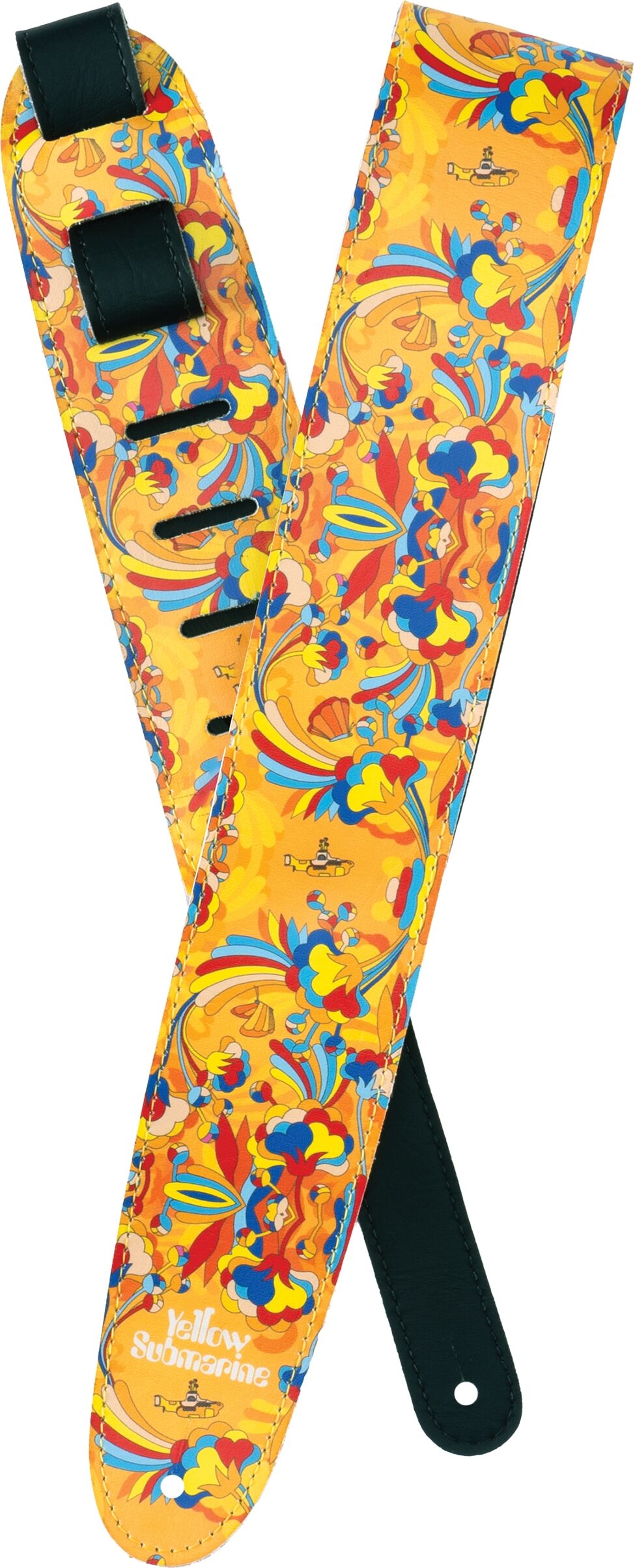 D'Addario Beatles Yellow Submarine 55th Anniversary Polyester Guitar Strap, Primrose Prairie, 25BYS02, Action Position Back