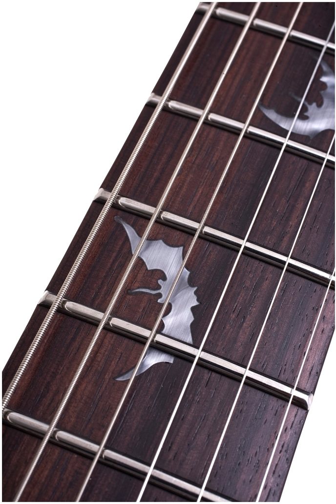 Schecter Damien-7 FR 7-String Electric Guitar with Floyd Rose, Satin Black -Inlay