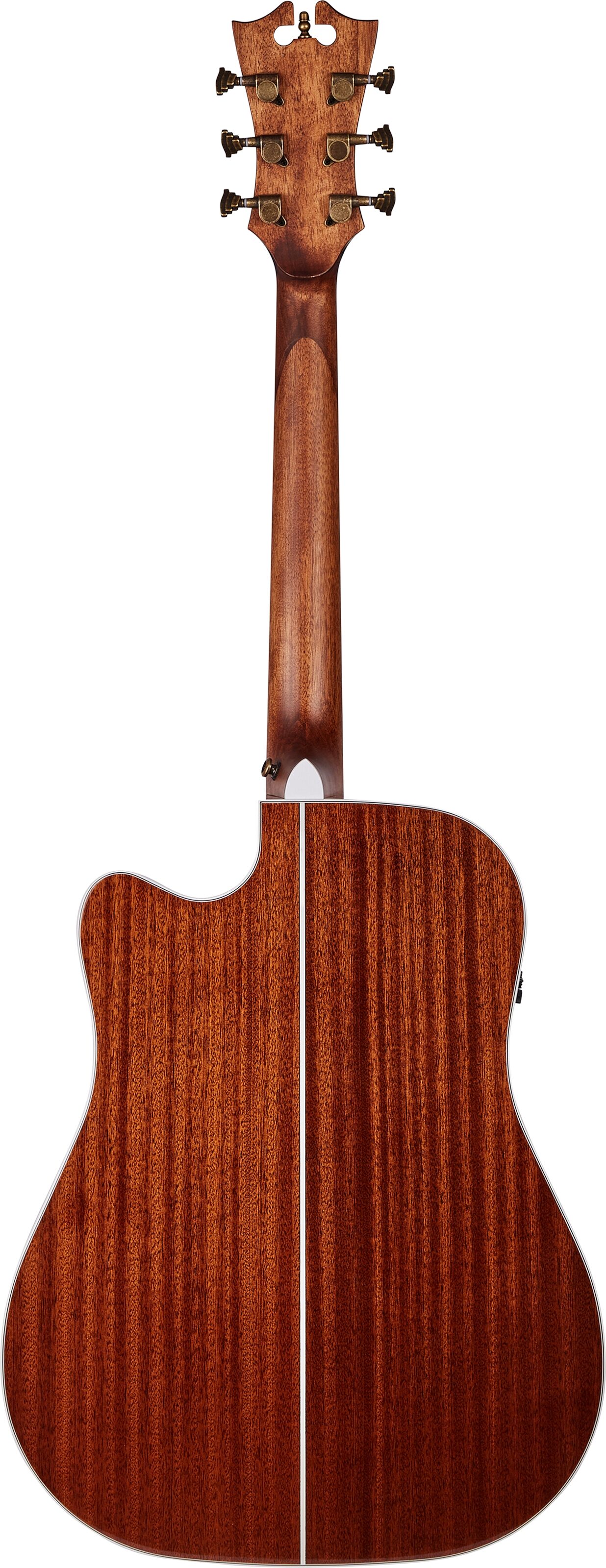 D'Angelico Premier Bowery Acoustic-Electric Guitar, Vintage Natural, Action Position Back