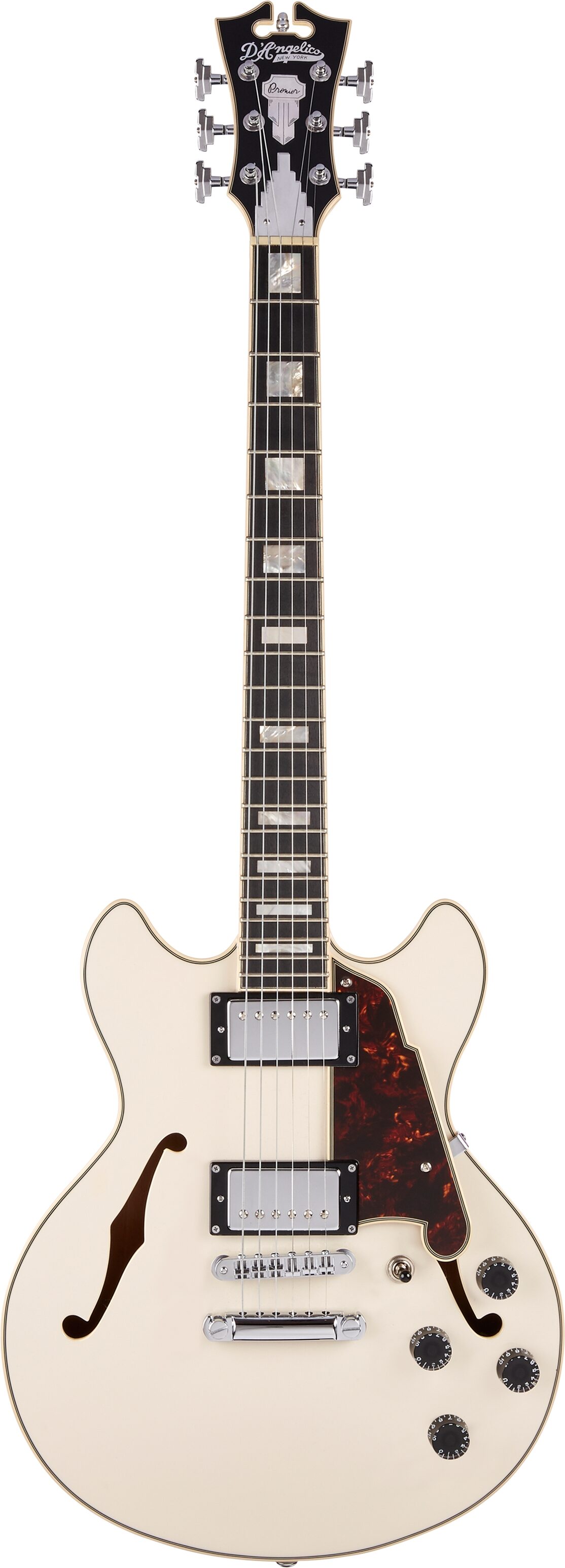 D'Angelico Premier Mini DC Stopbar Electric Guitar (with Gig Bag), Main with head Front