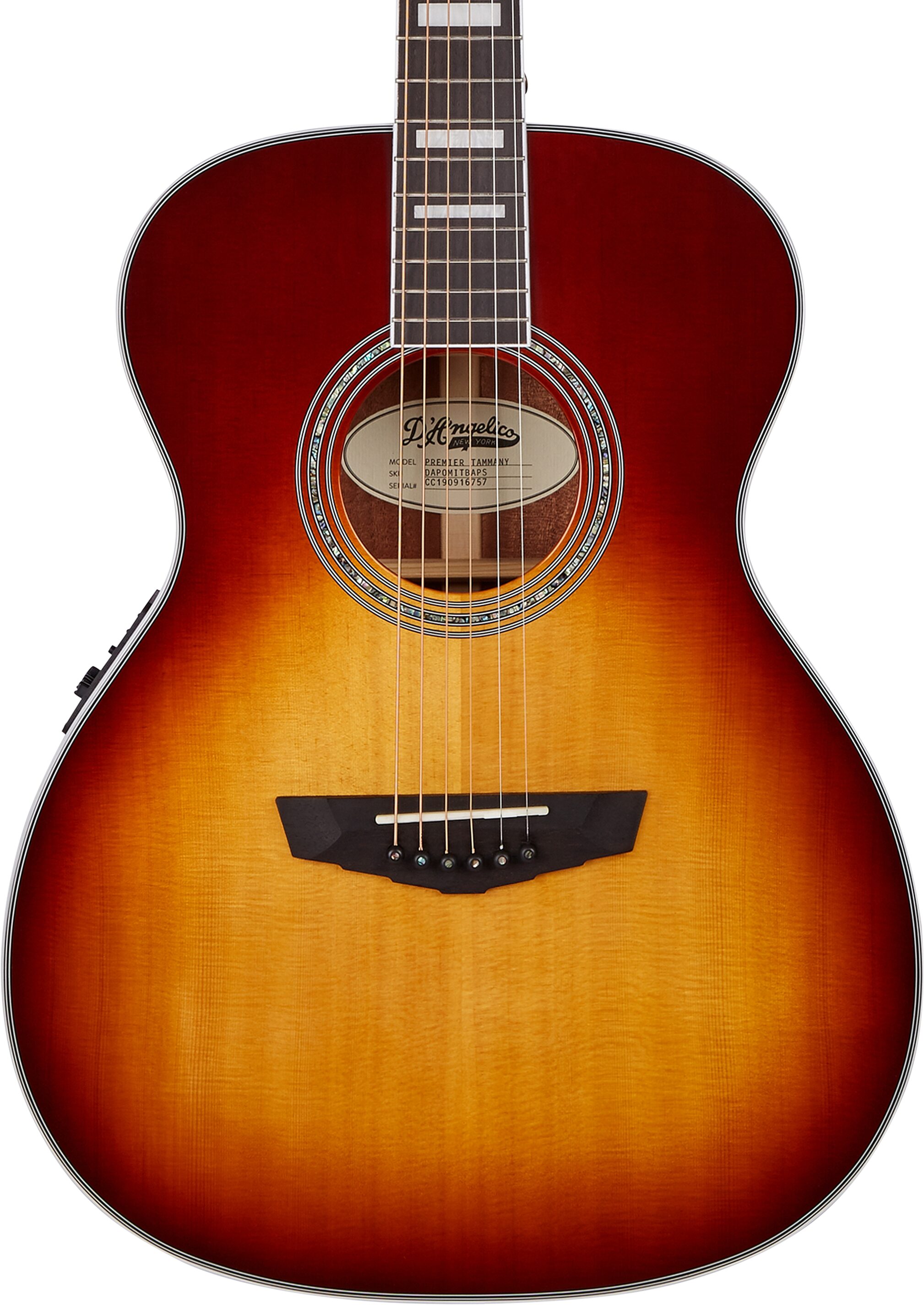 D'Angelico Premier Tammany Acoustic-Electric Guitar, Action Position Back