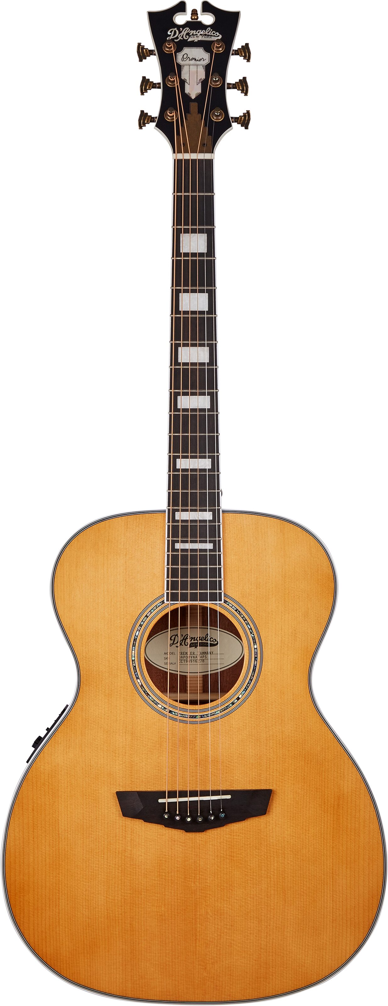 D'Angelico Premier Tammany Acoustic-Electric Guitar, Action Position Back