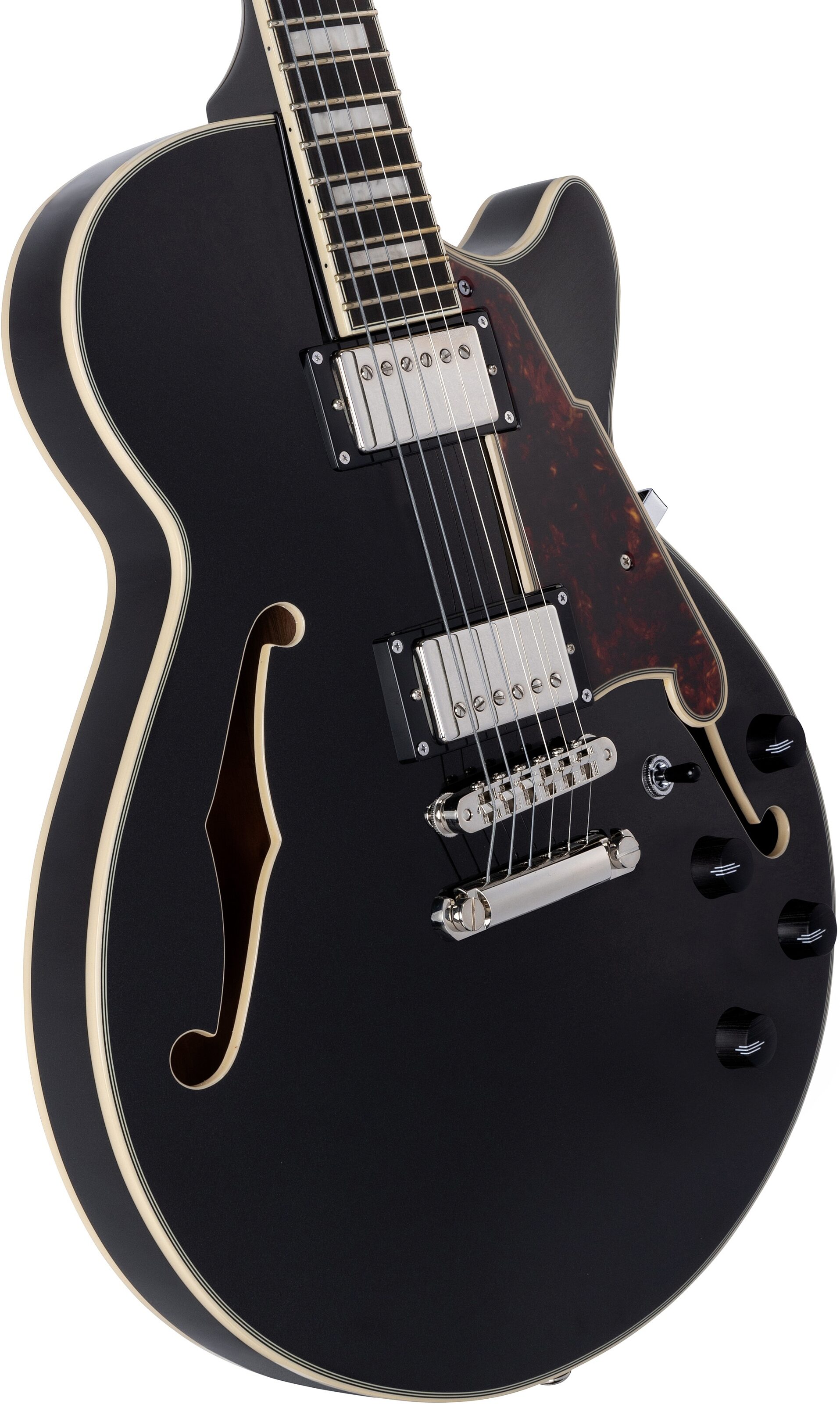 D'Angelico Premier SS Electric Guitar (with Gig Bag), Black Flake, nolabel