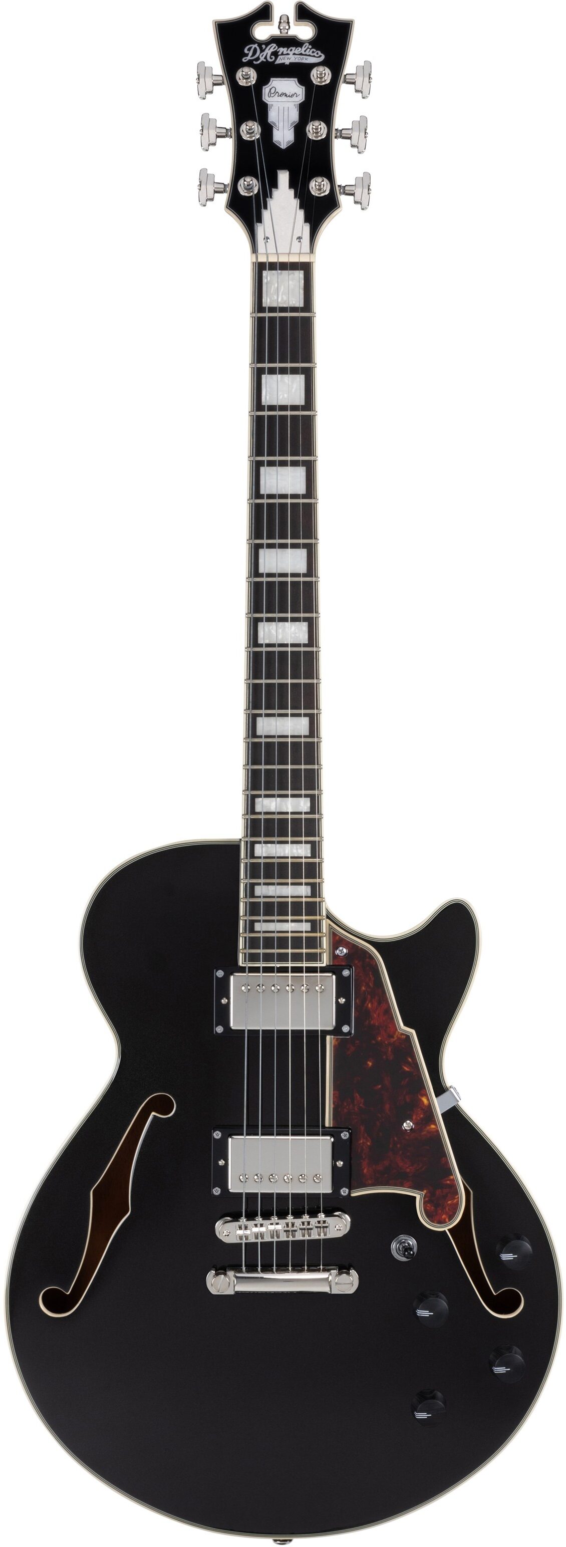 D'Angelico Premier SS Electric Guitar (with Gig Bag), Black Flake, nolabel