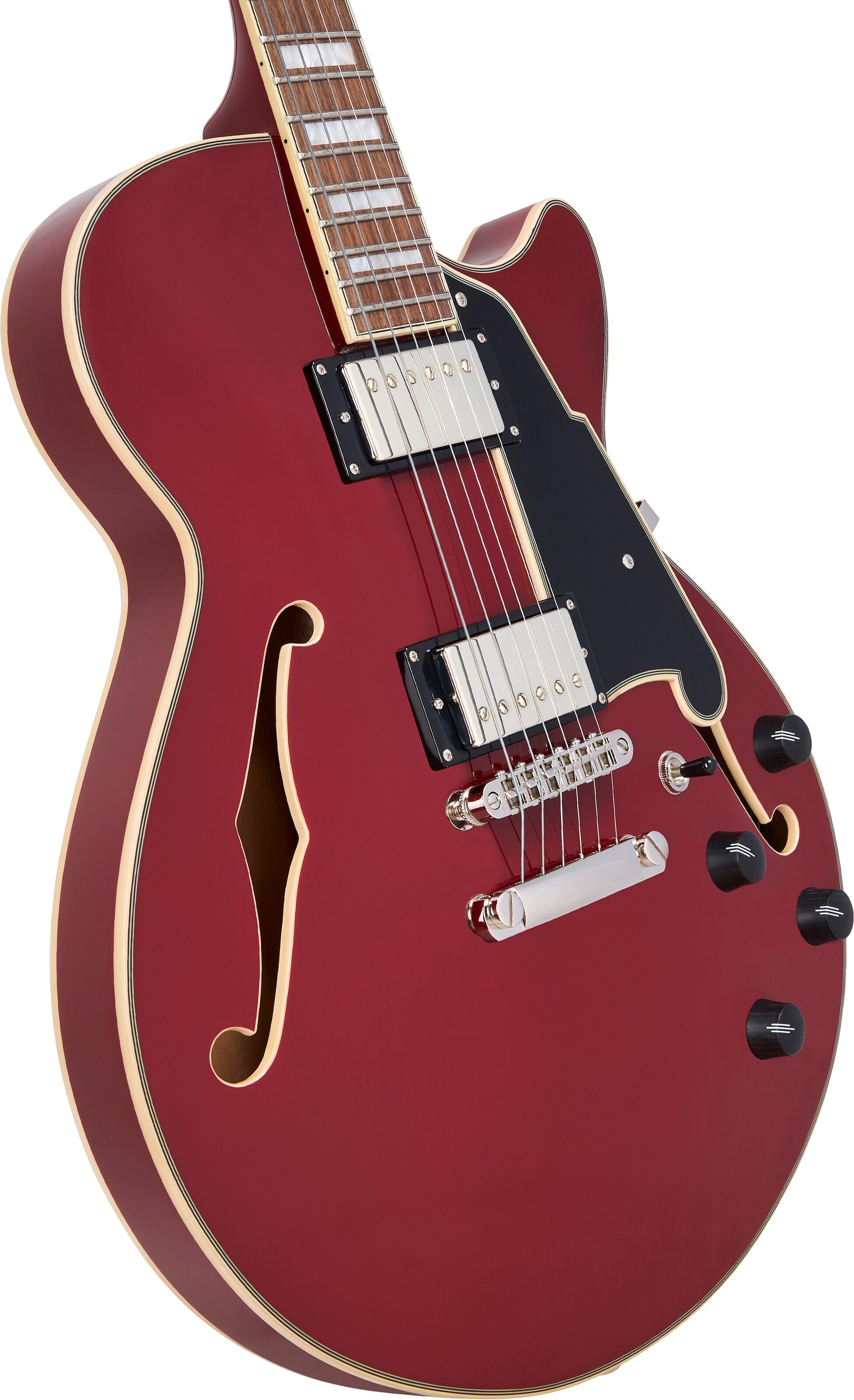 D'Angelico Premier SS Electric Guitar, Burnt Red, Action Position Back