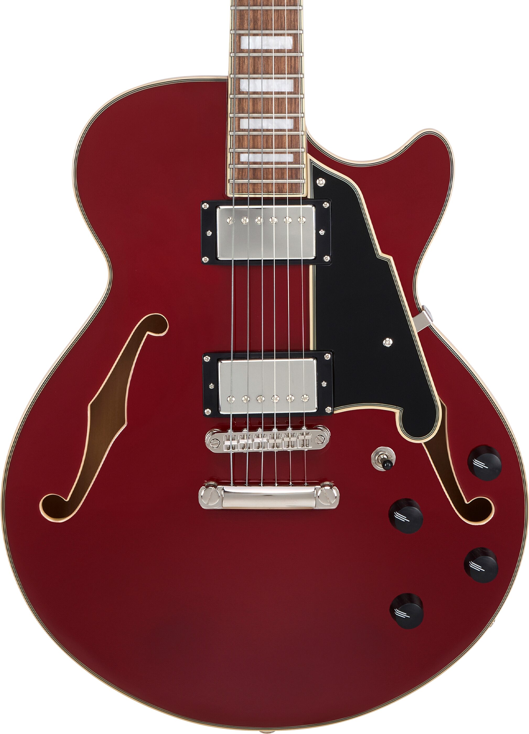 D'Angelico Premier SS Electric Guitar, Burnt Red, Action Position Back