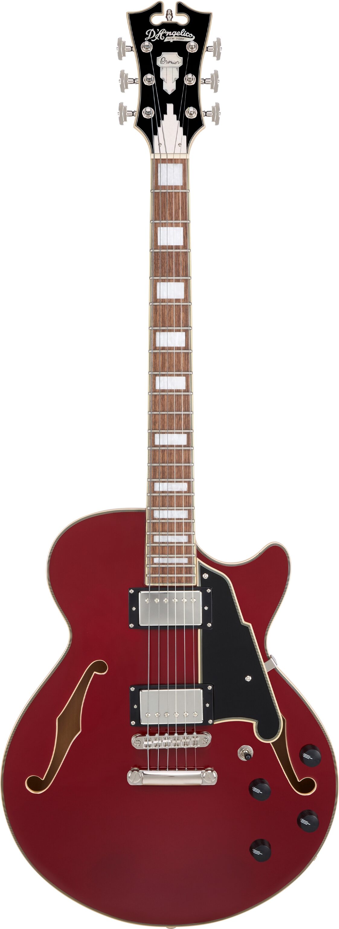 D'Angelico Premier SS Electric Guitar, Burnt Red, Action Position Back