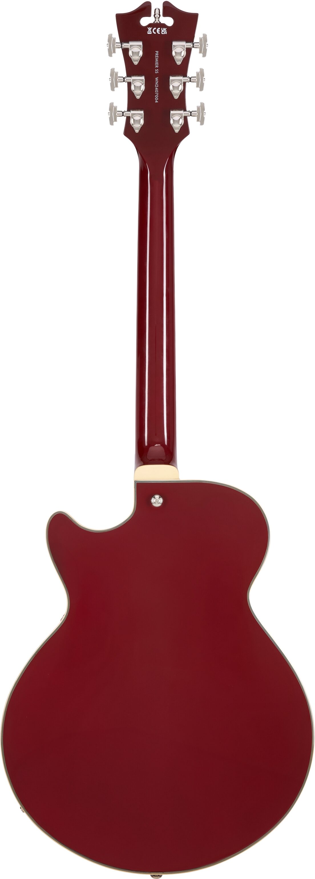 D'Angelico Premier SS Electric Guitar, Burnt Red, Action Position Back
