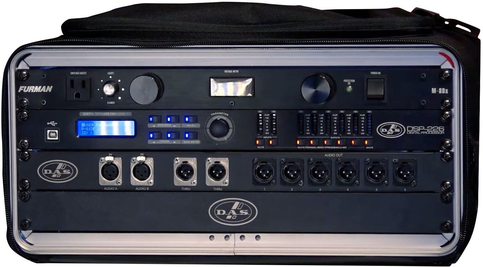 DAS Audio DSP Rackbag Bundle: DSP-226 Loudspeaker System Management Processor in 3U Rack Bag, Main