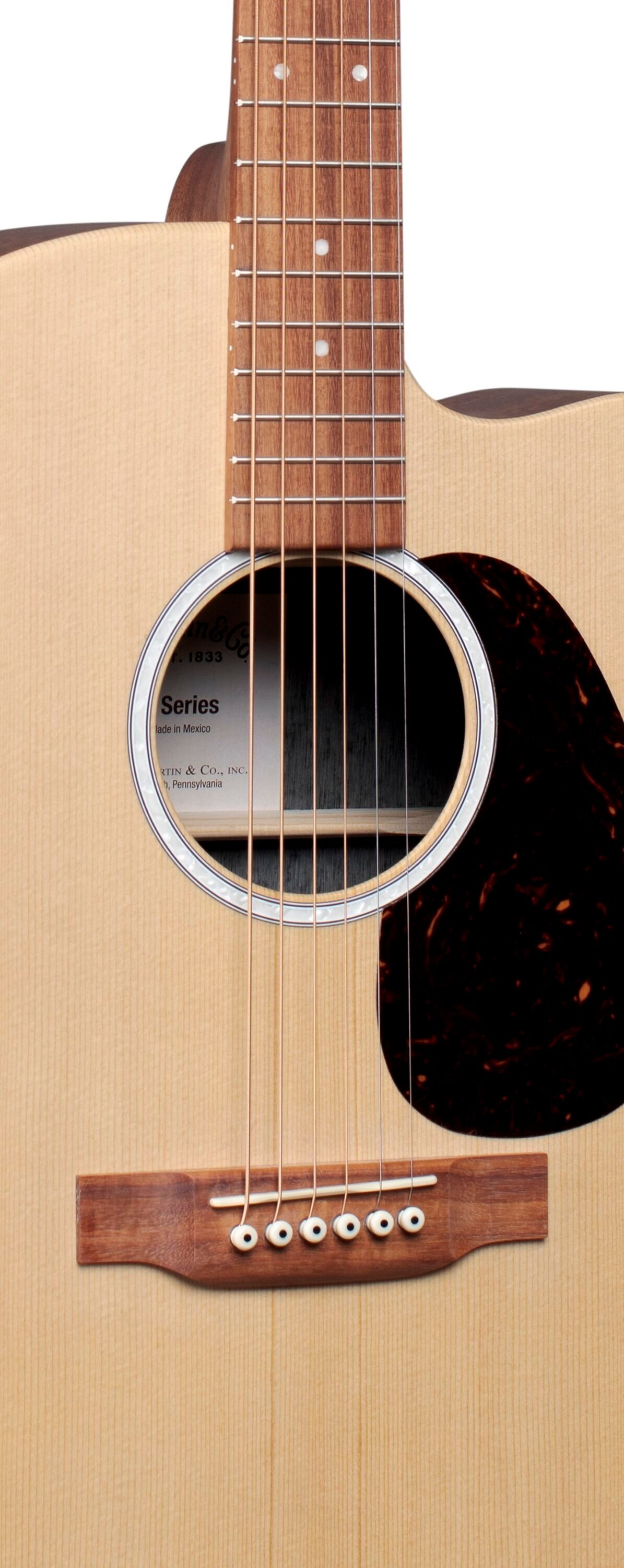 Martin DC-X2E Dreadnought Acoustic-Electric Guitar (with Gig Bag), Detail Front